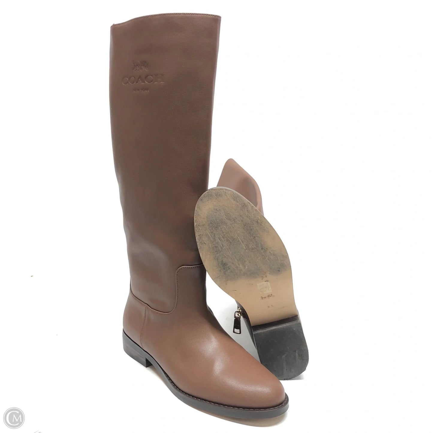 Boots Designer By Coach In Brown, Size: 8.5
