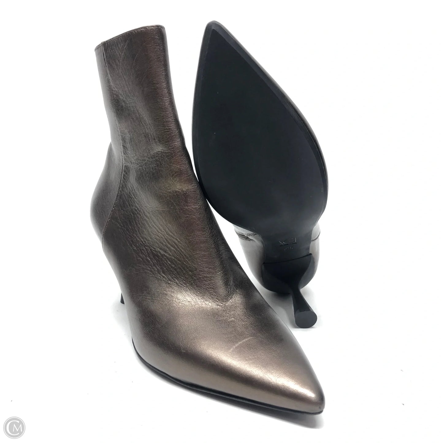 Boots Ankle Heels By Agl In Grey, Size: 7