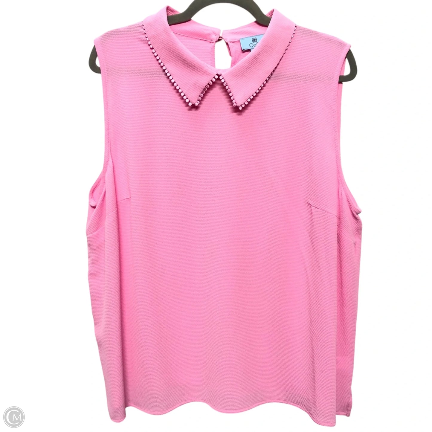 Blouse Sleeveless By Cece In Pink, Size: 2x