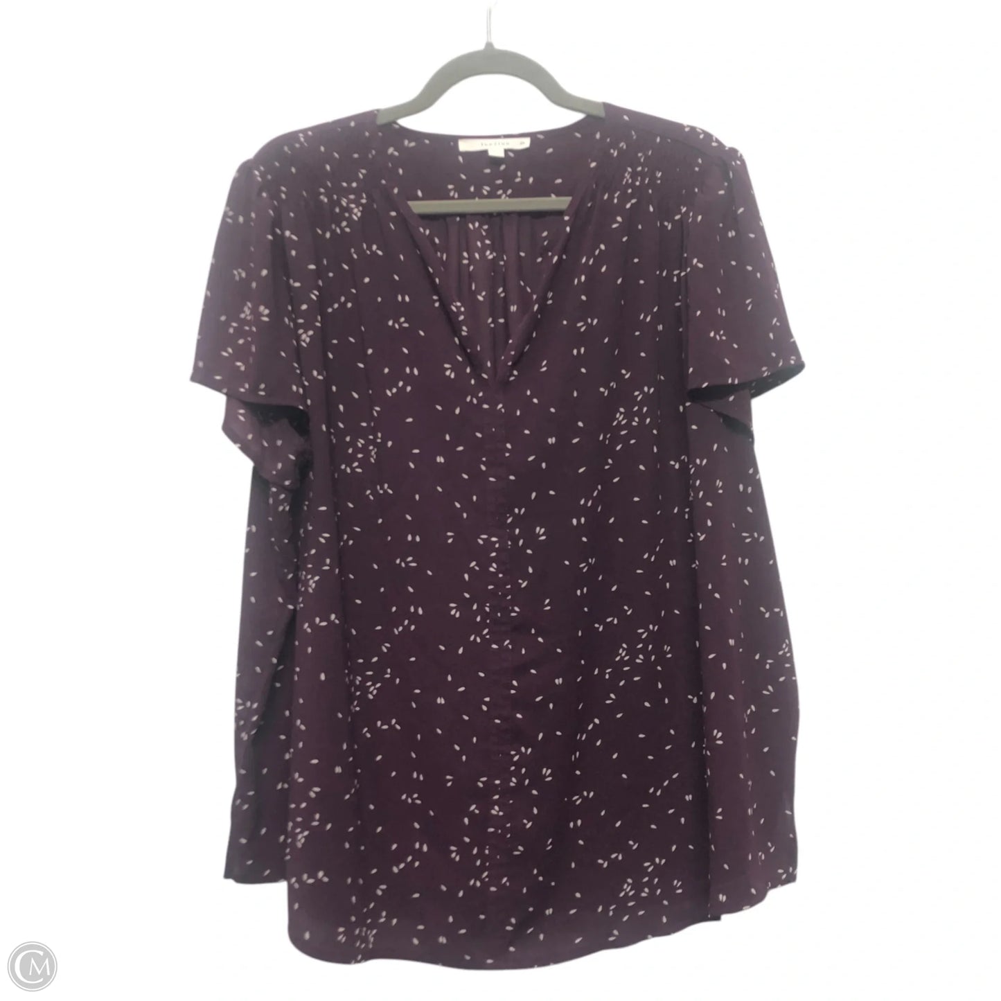 Top Short Sleeve By Cmf In Maroon, Size: 2x