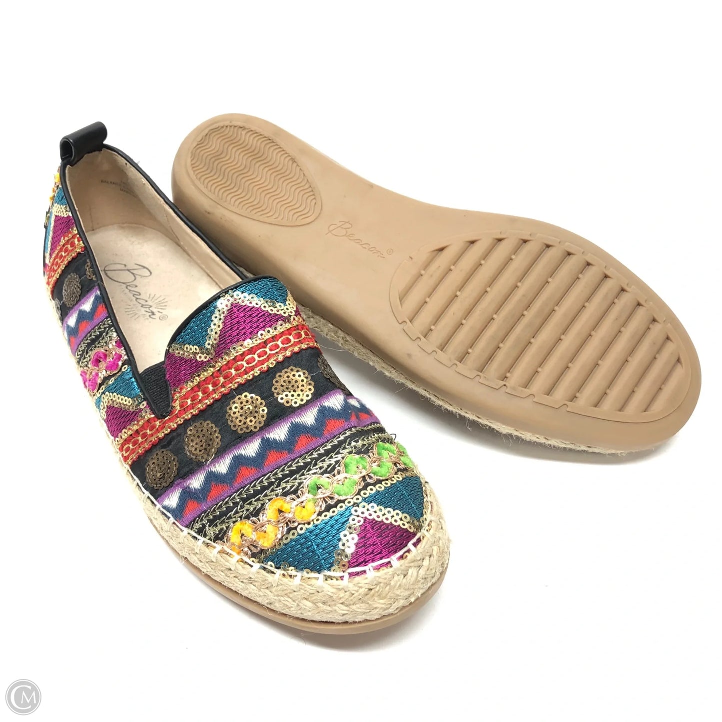 Shoes Flats By Clothes Mentor In Multi-colored, Size: 9.5