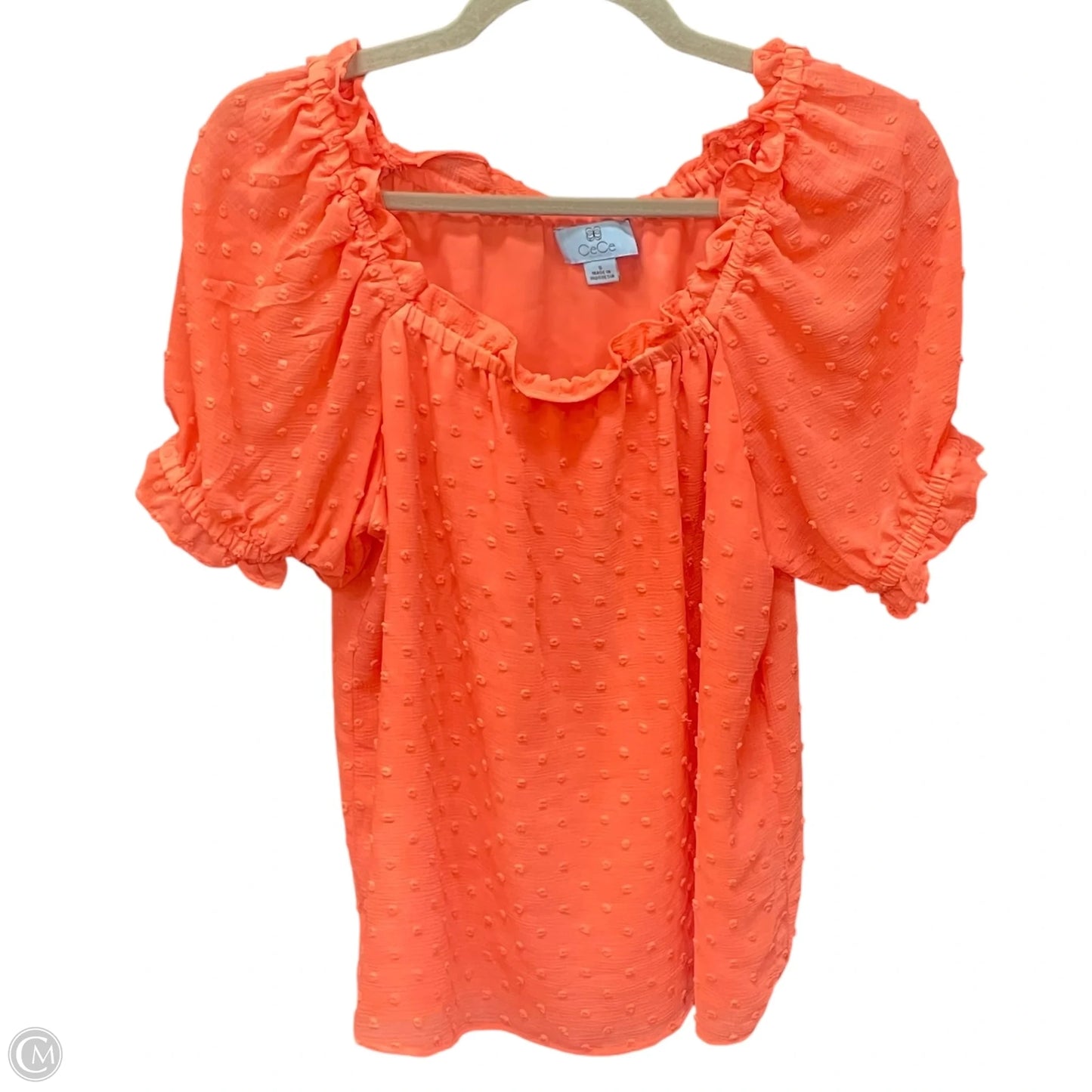 Blouse Short Sleeve By Cece In Orange, Size: S
