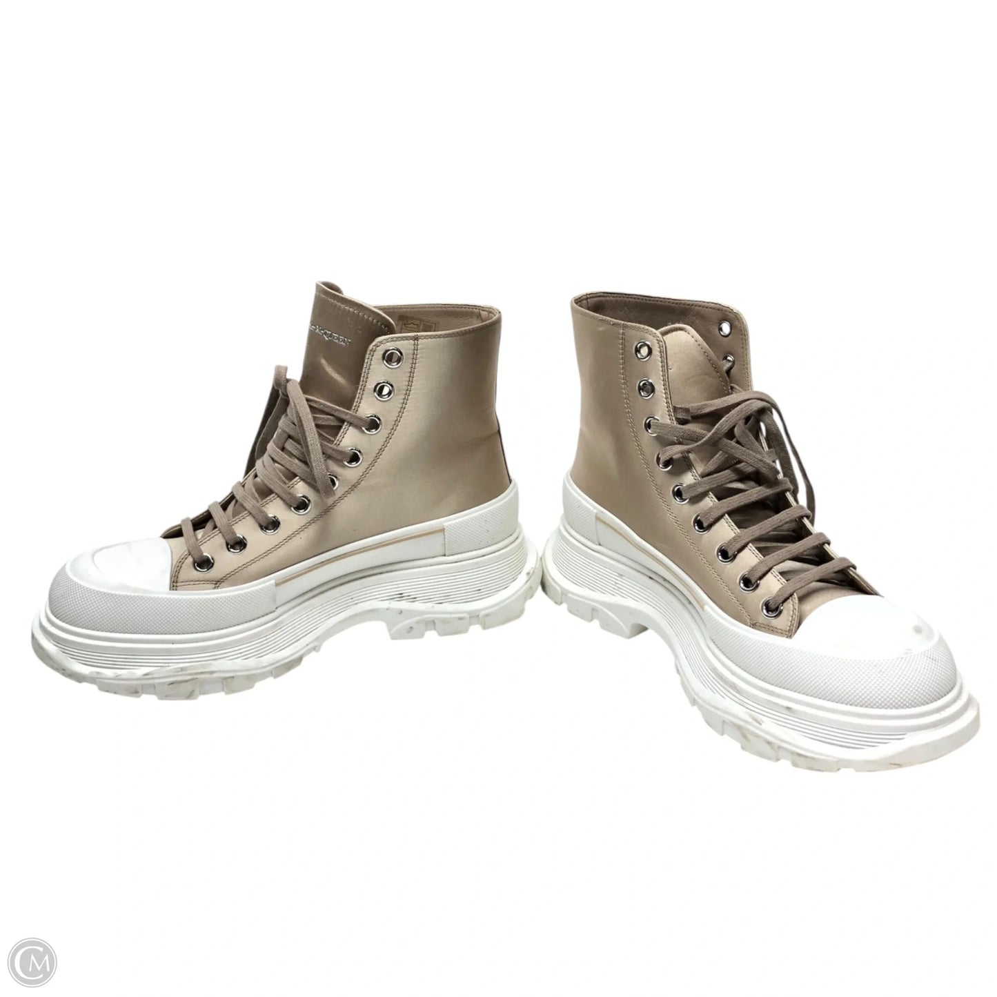 Shoes Luxury Designer By Alexander Mcqueen In Brown & White, Size: 10.5