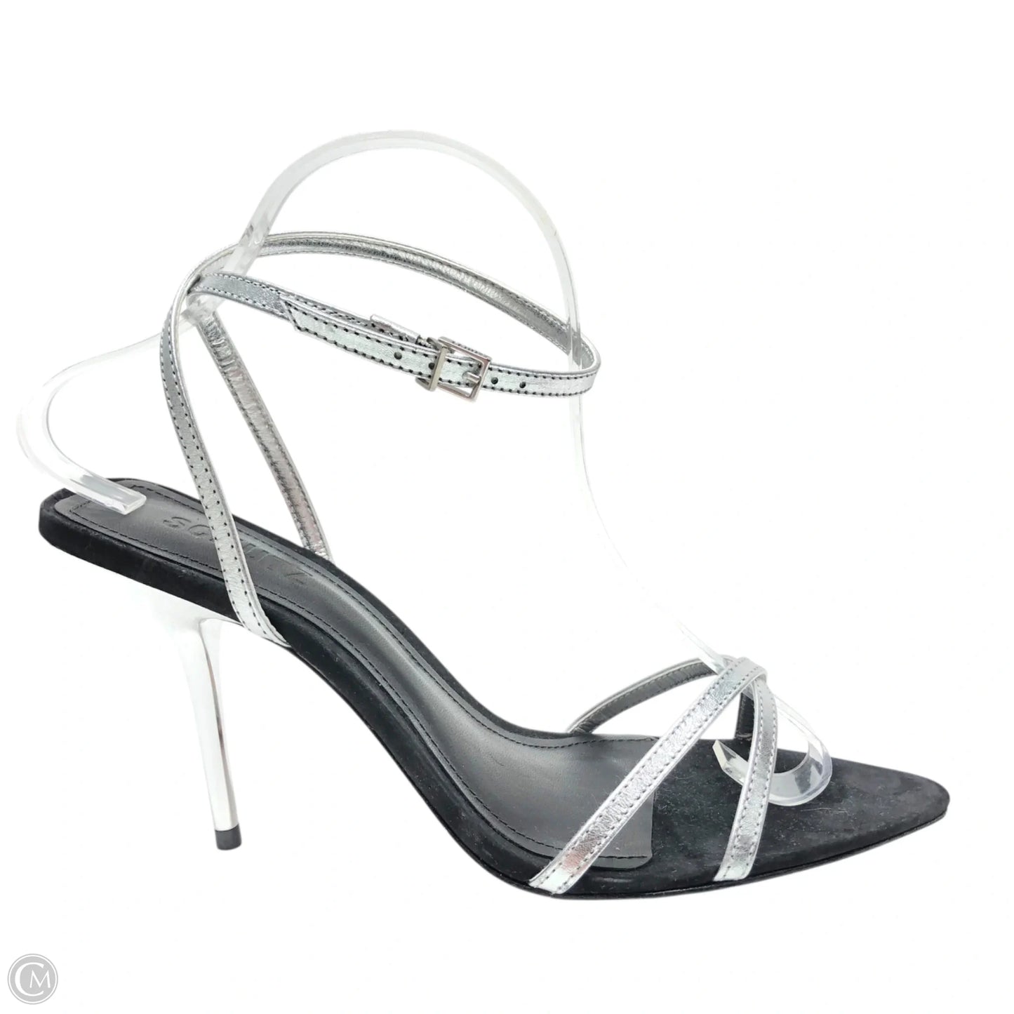 Sandals Heels Stiletto By Cmc In Black & Silver, Size: 8.5
