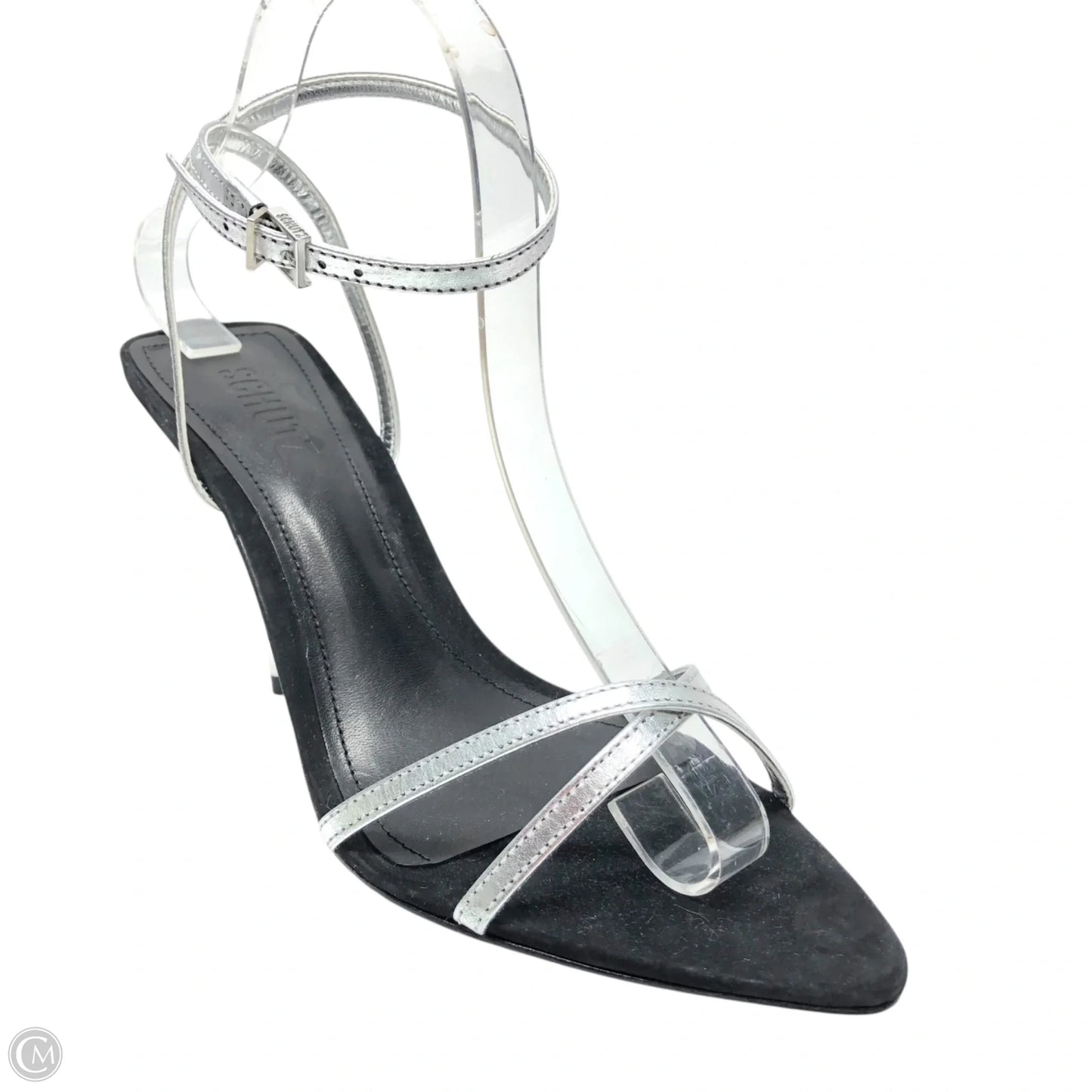 Sandals Heels Stiletto By Cmc In Black & Silver, Size: 8.5