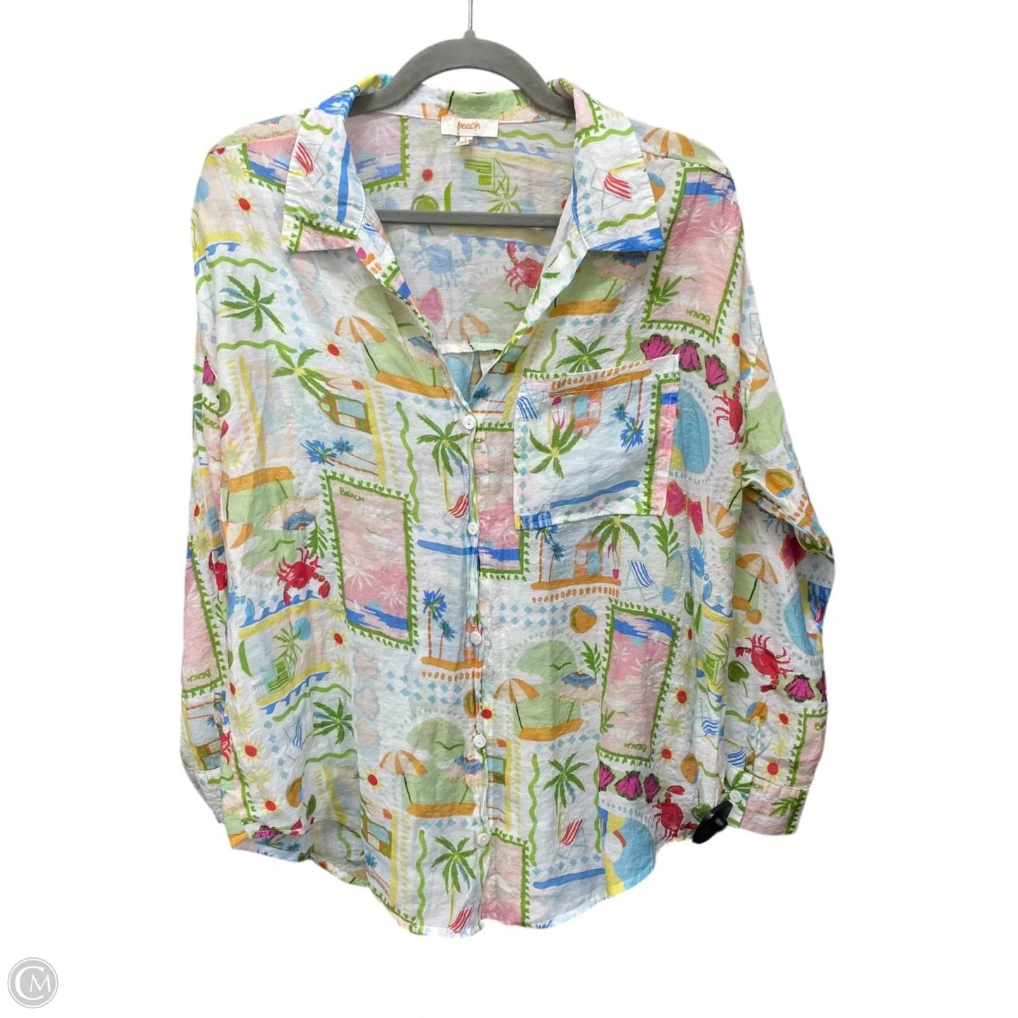 Top Short Sleeve By Peach In Multi-colored, Size: L