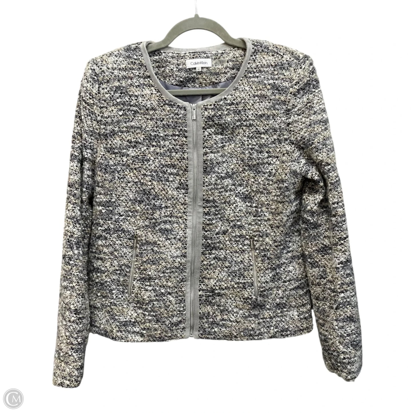 Blazer By Calvin Klein In Grey & White, Size: 12