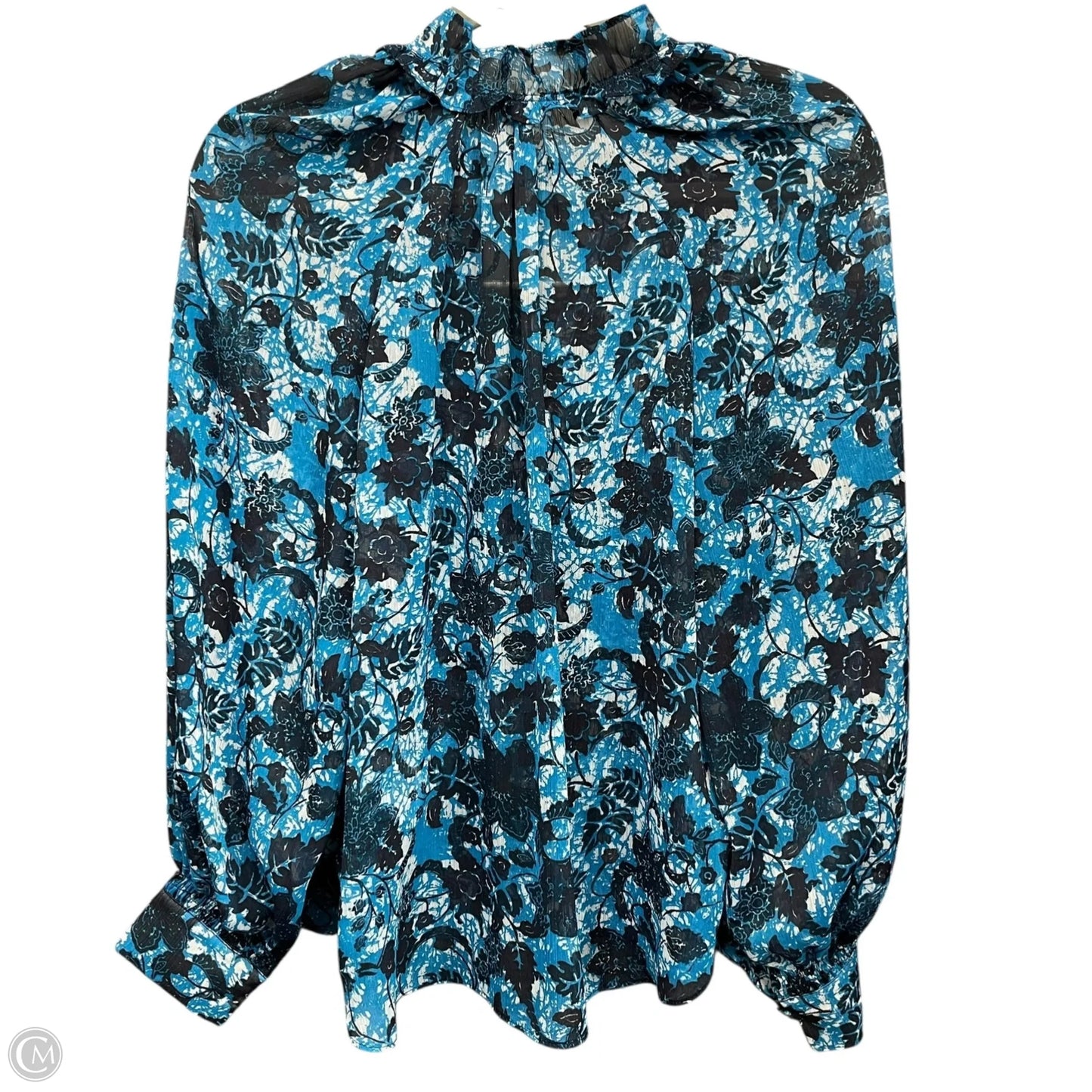 Blouse Long Sleeve By Anthropologie In Blue, Size: Xs