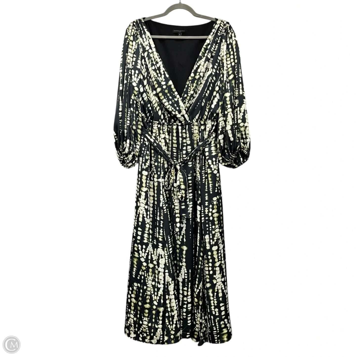 Dress Casual Maxi By Banana Republic In Black & Green, Size: M