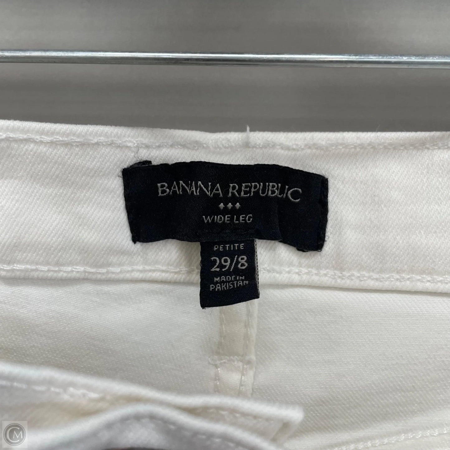 Jeans Wide Leg By Banana Republic In White Denim, Size: 8