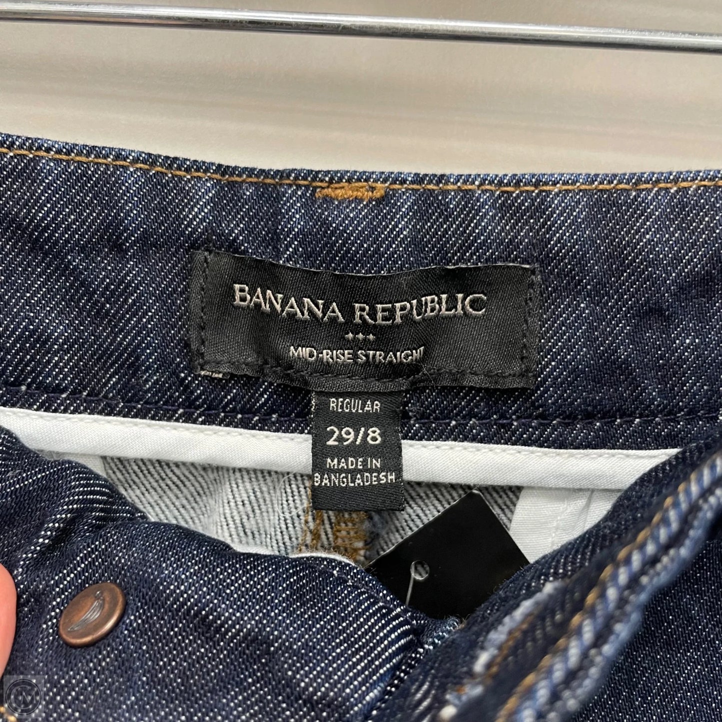 Jeans Straight By Banana Republic In Blue Denim, Size: 8