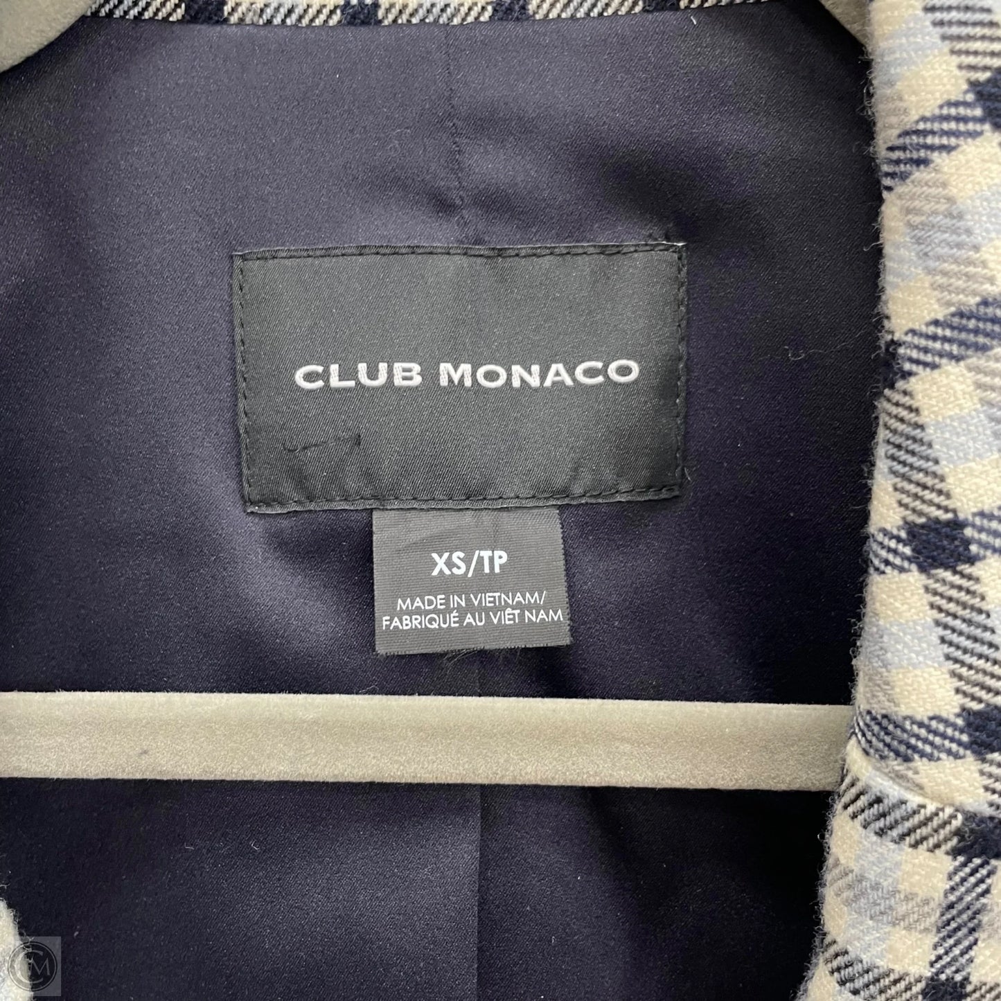 Coat Peacoat By Club Monaco In Plaid Pattern, Size: Xs