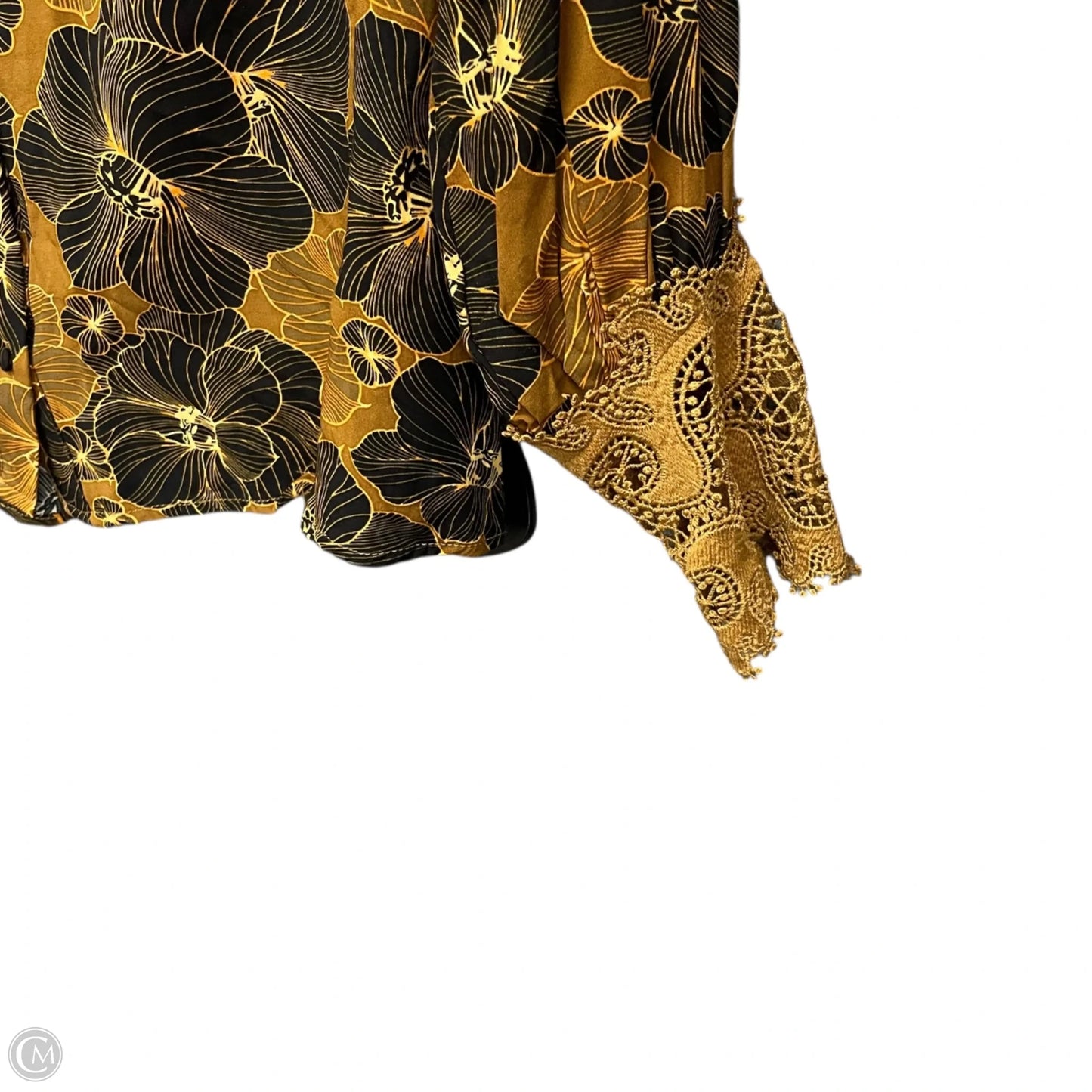 Blouse Long Sleeve By Fate In Black & Tan, Size: S
