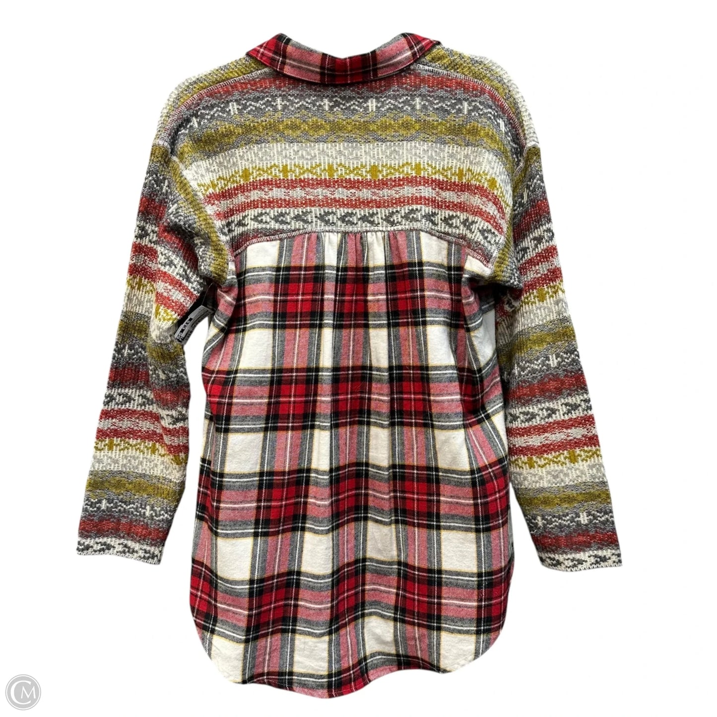 Top Long Sleeve By Aratta Silent Journey In Plaid Pattern, Size: S