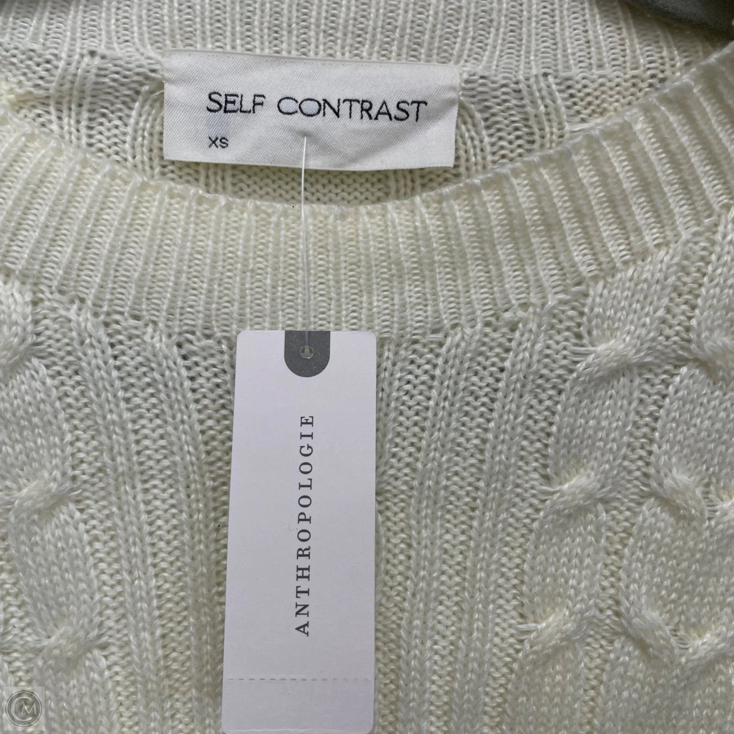 Top Short Sleeve By Self Contrast In Cream, Size: Xs