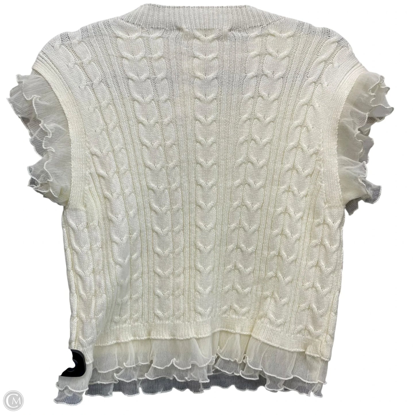 Top Short Sleeve By Self Contrast In Cream, Size: Xs