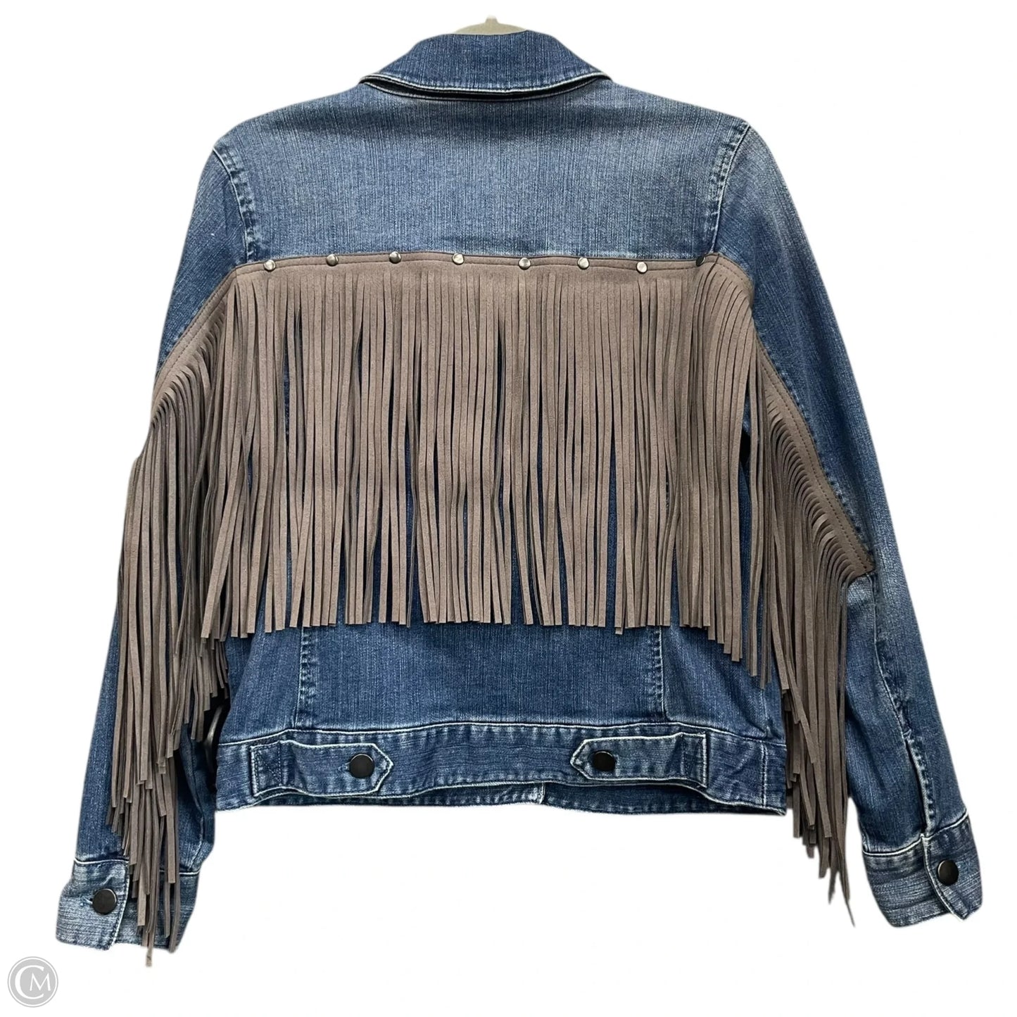 Jacket Denim By Cmc In Blue & Grey, Size: 2