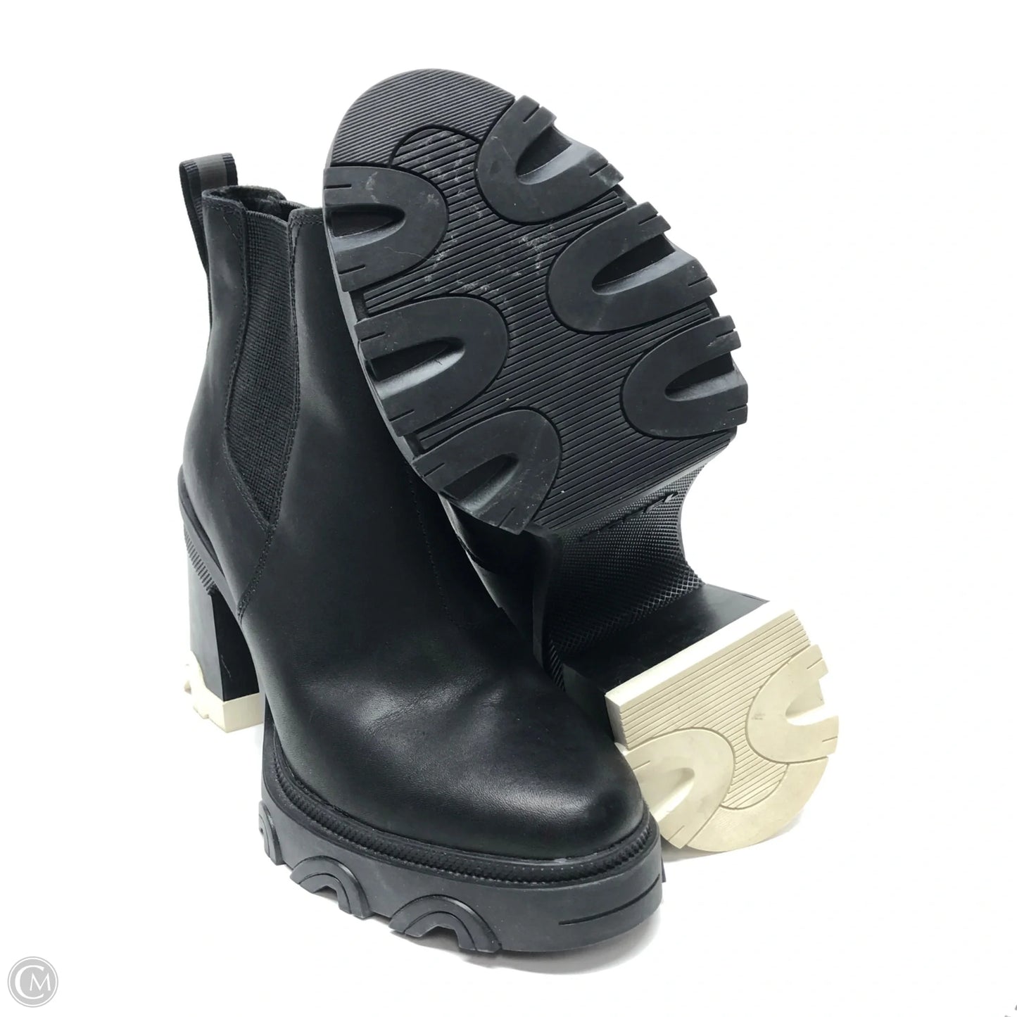 Boots Ankle Heels By Sorel In Black & White, Size: 7