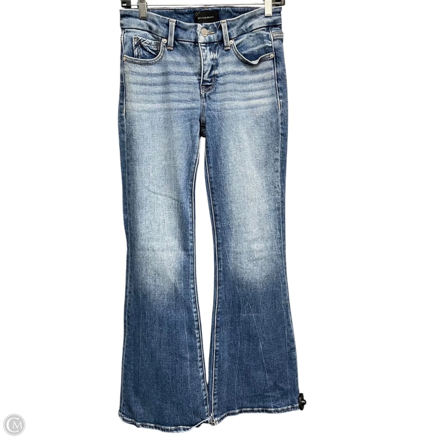 Jeans Flared By Buckle Black In Blue Denim, Size: 0