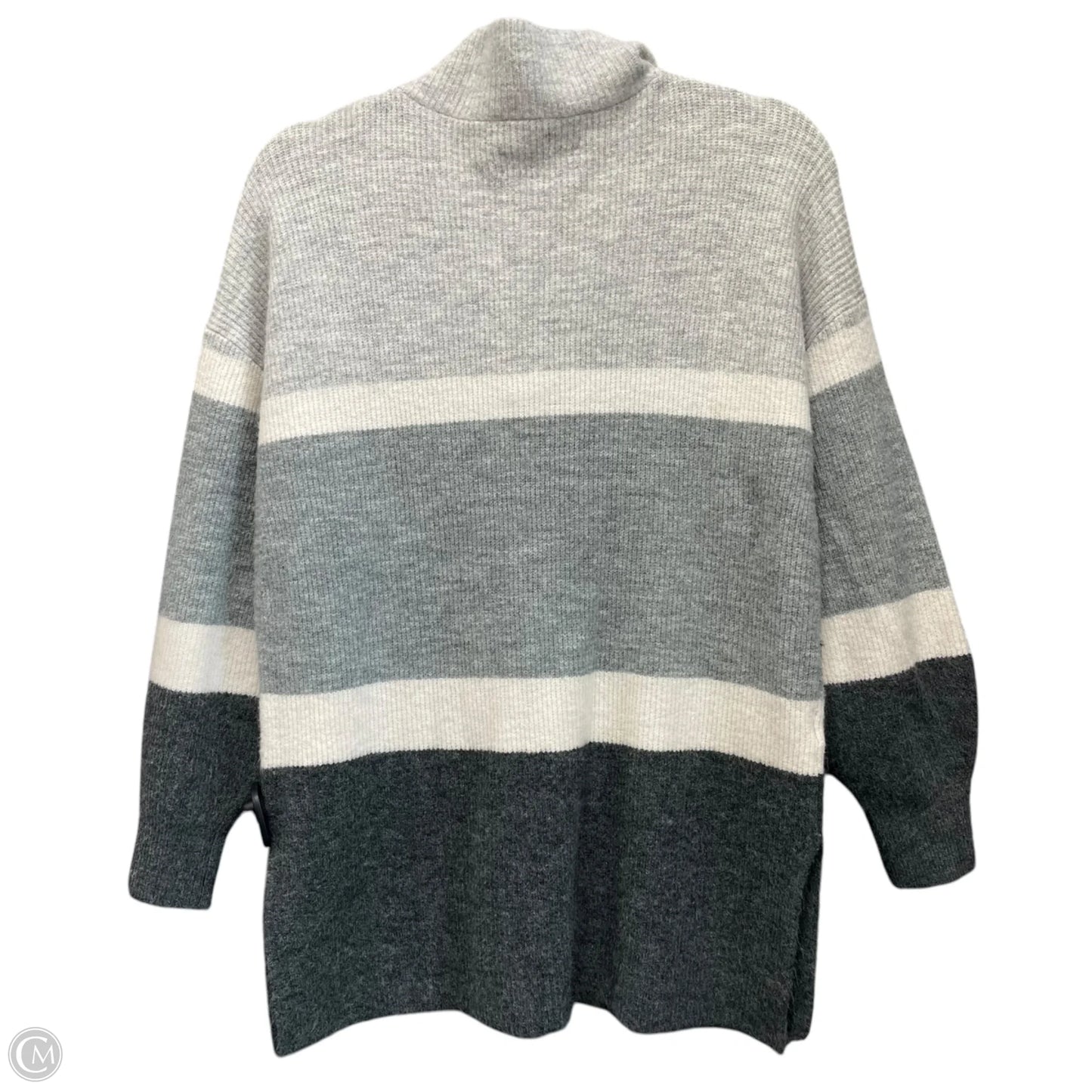 Sweater By Loft In Cream & Grey, Size: M