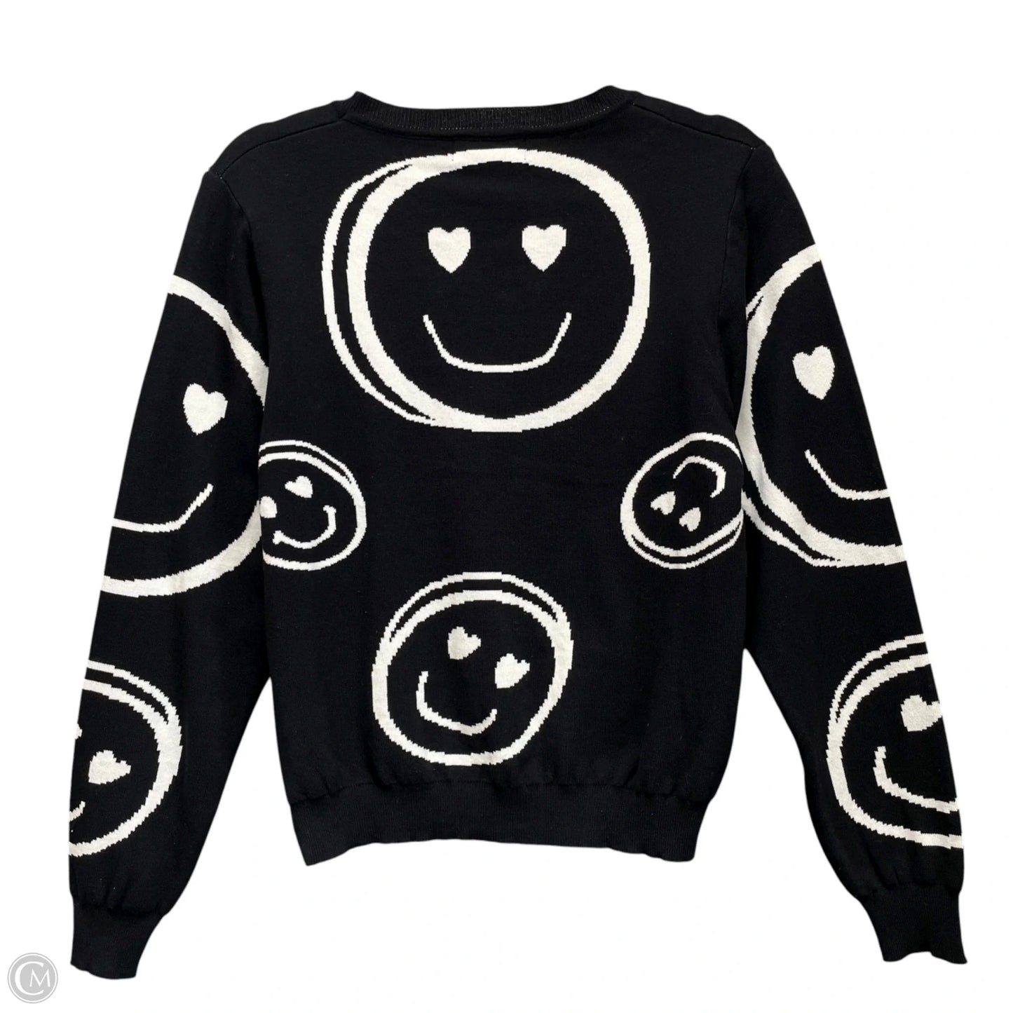 Sweater By Clothes Mentor In Black & White, Size: L