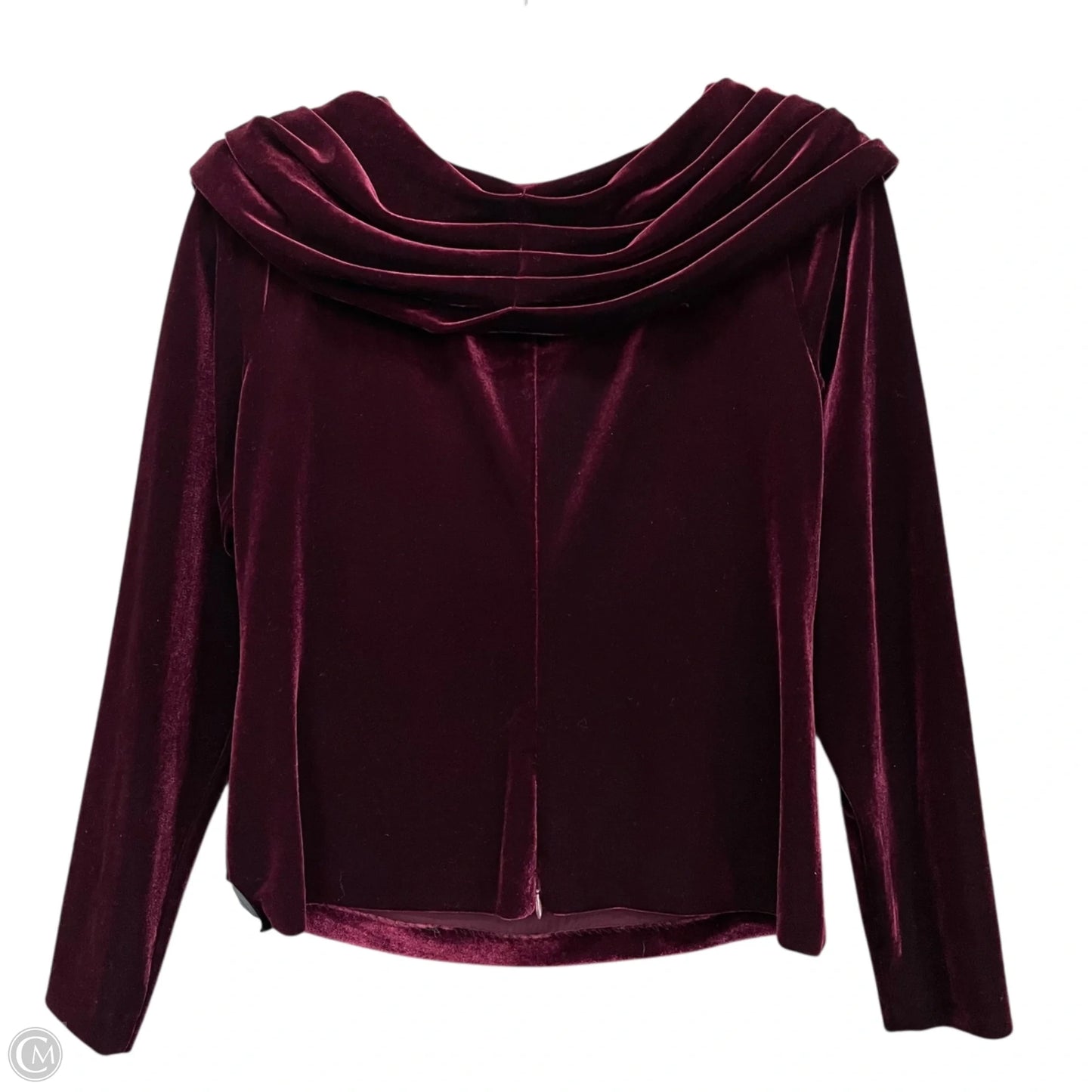 Blouse Long Sleeve By Alex Evenings In Maroon, Size: S