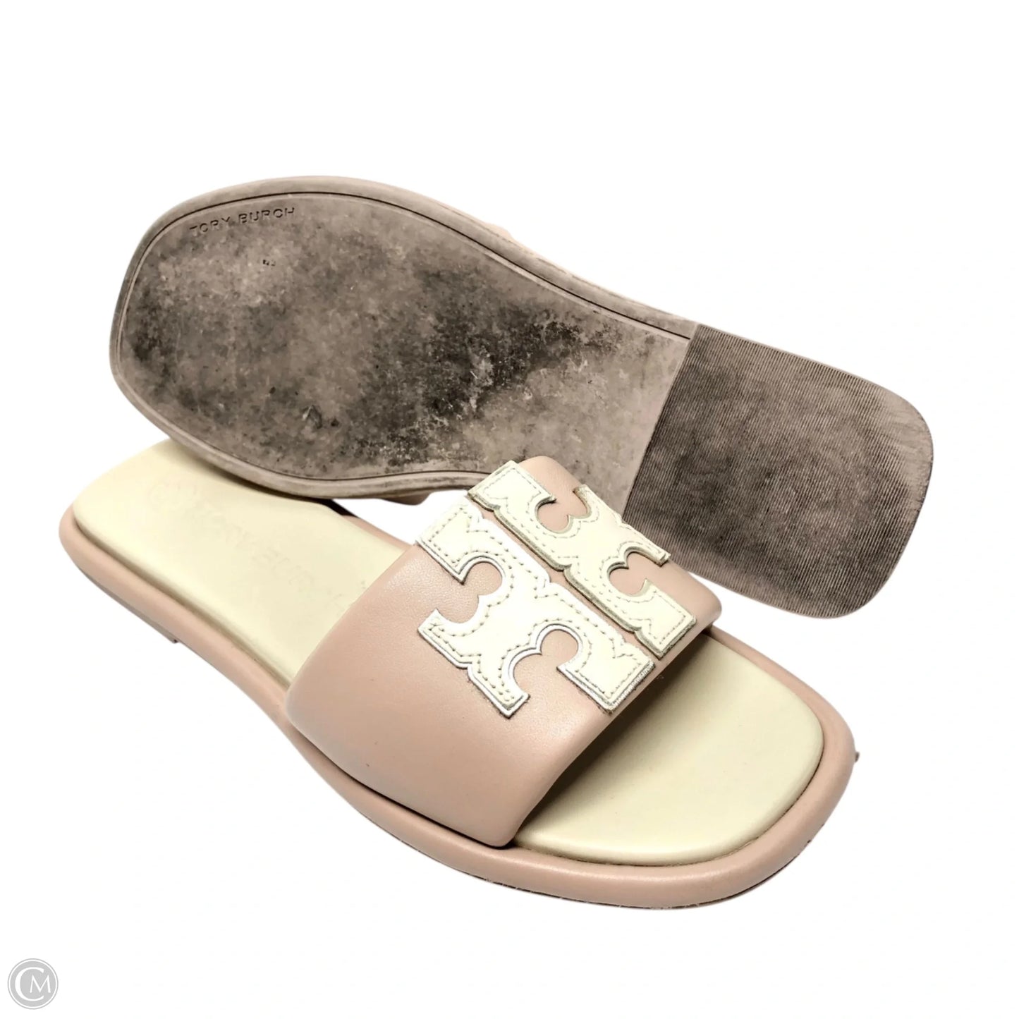 Sandals Designer By Tory Burch In Cream & Pink, Size: 8