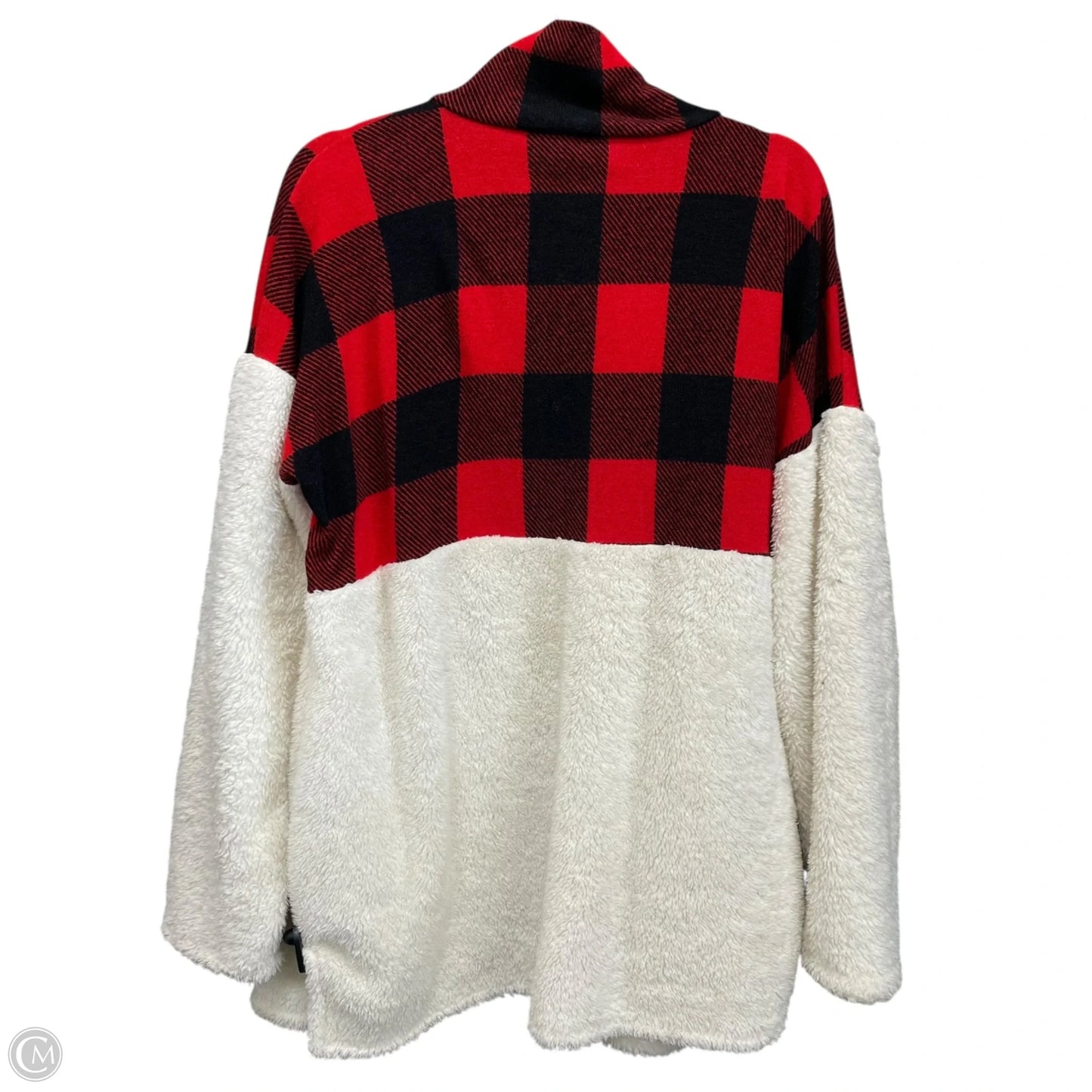 Jacket Fleece By Beeson River In Black & Red, Size: L