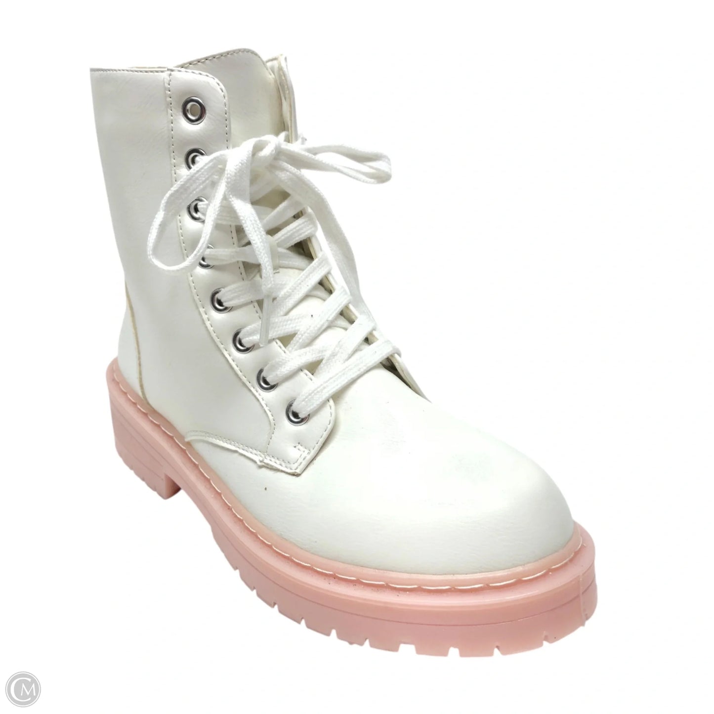 Boots Combat By Sugar In Pink & White, Size: 8