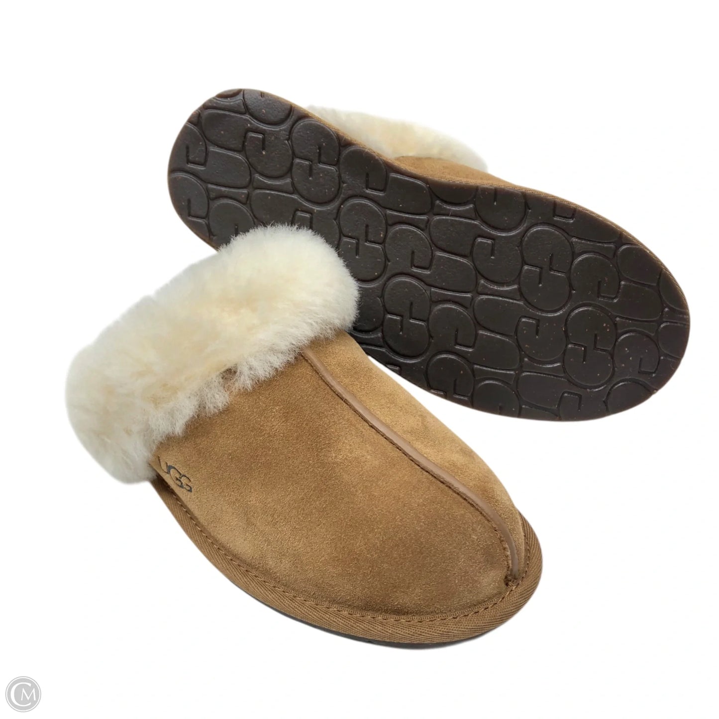 Slippers Designer By Ugg In Brown, Size: 6