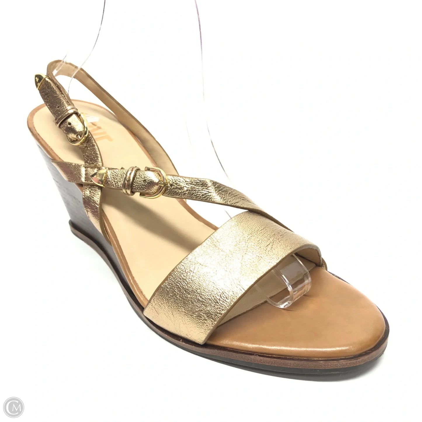 Sandals Designer By Frye In Gold, Size: 10