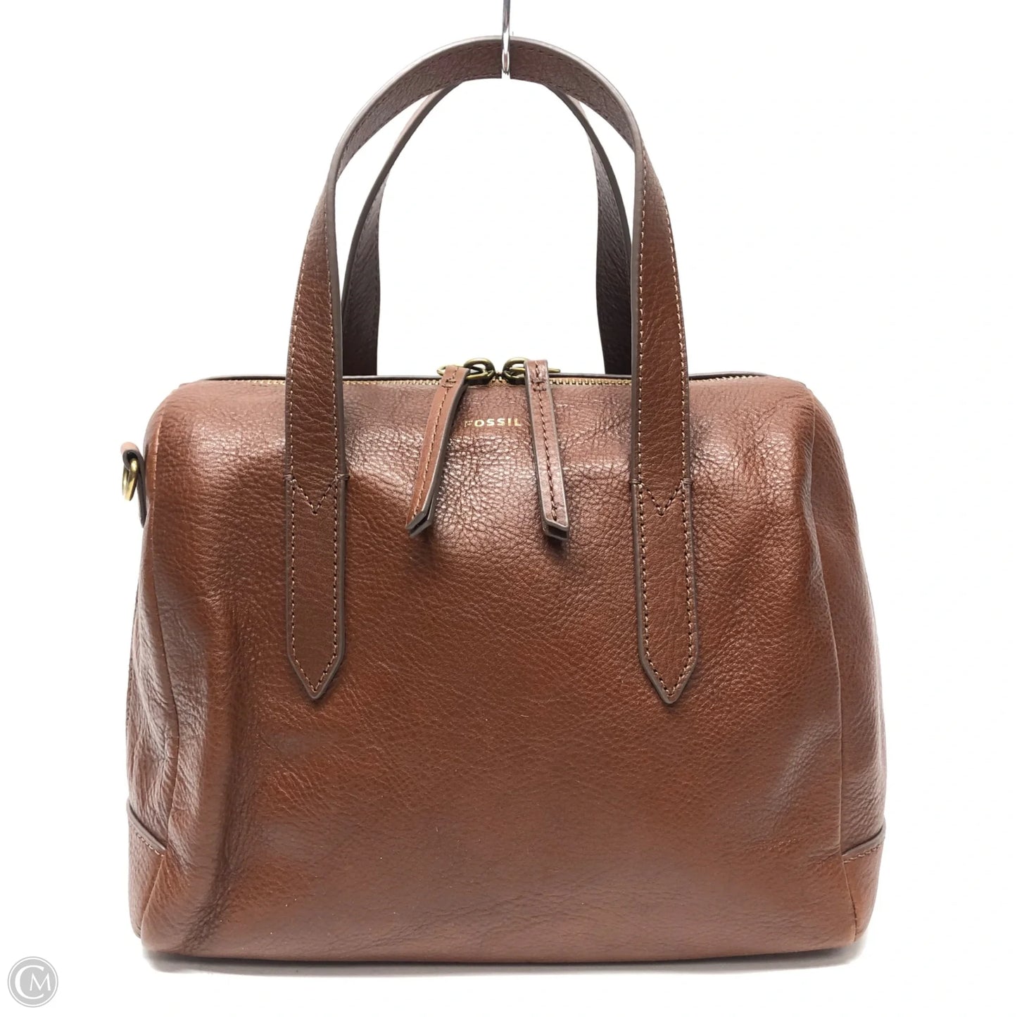 Handbag Leather By Fossil, Size: Medium