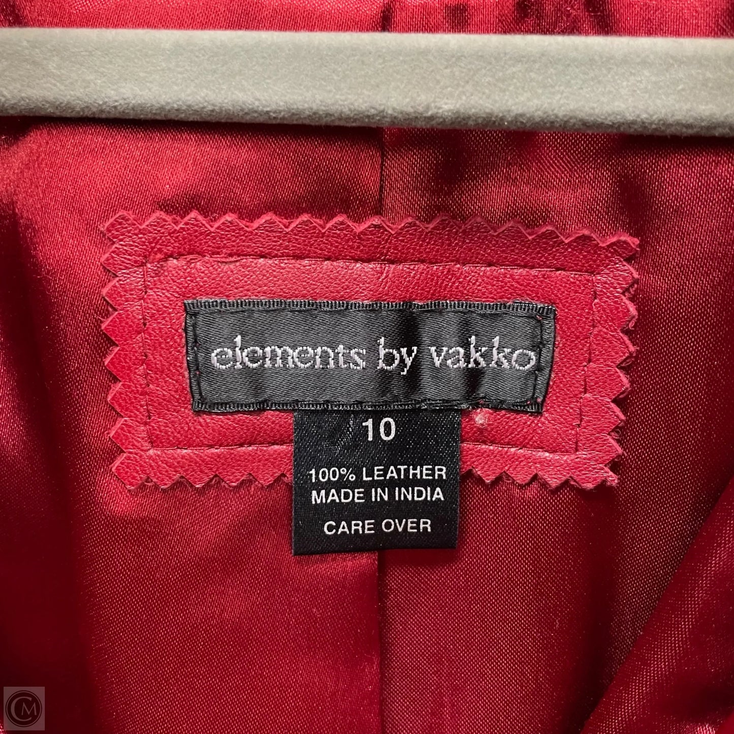 Jacket Moto Leather By Clothes Mentor In Red, Size: 10