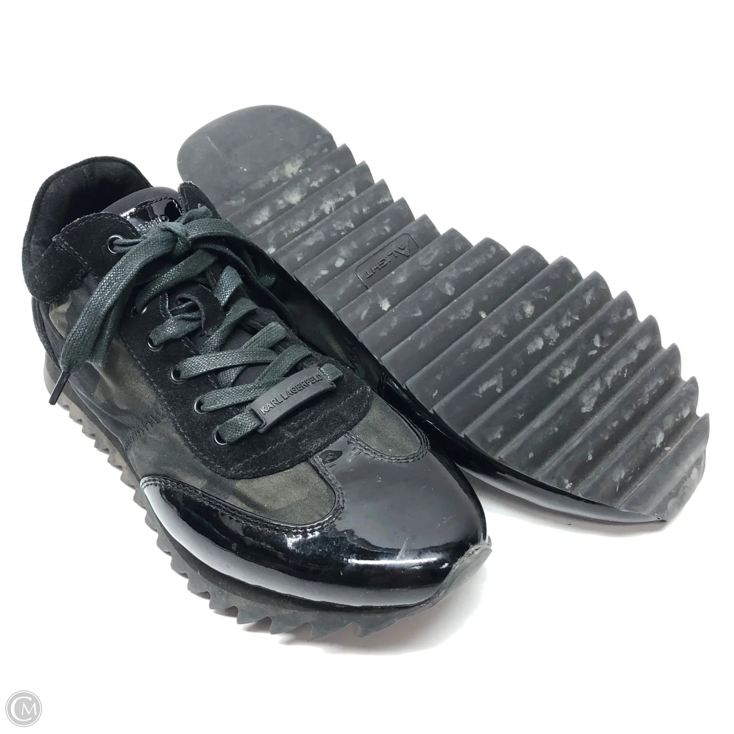 Shoes Designer By Karl Lagerfeld In Black & Green, Size: 9.5
