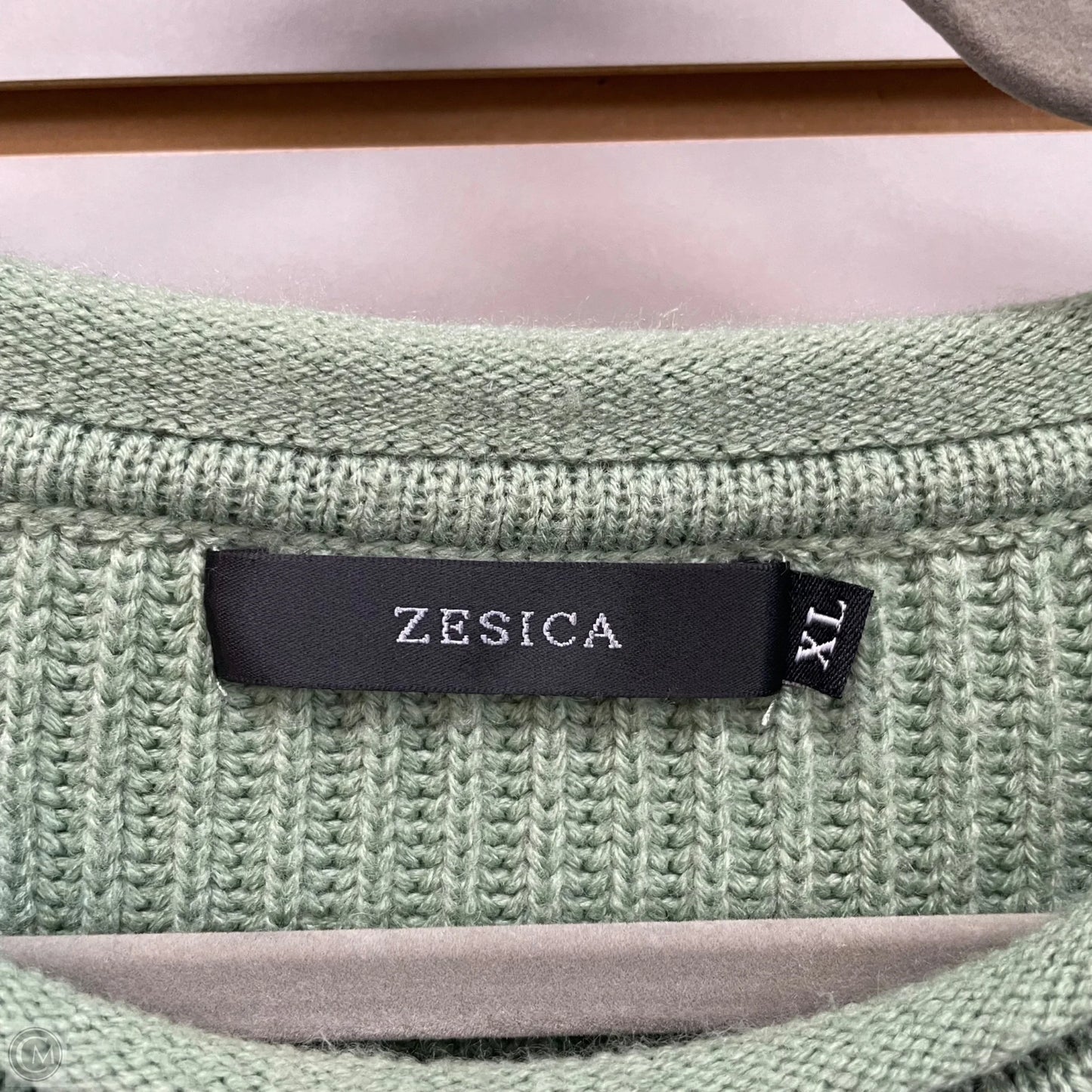 Sweater By Zesica In Green & White, Size: Xl