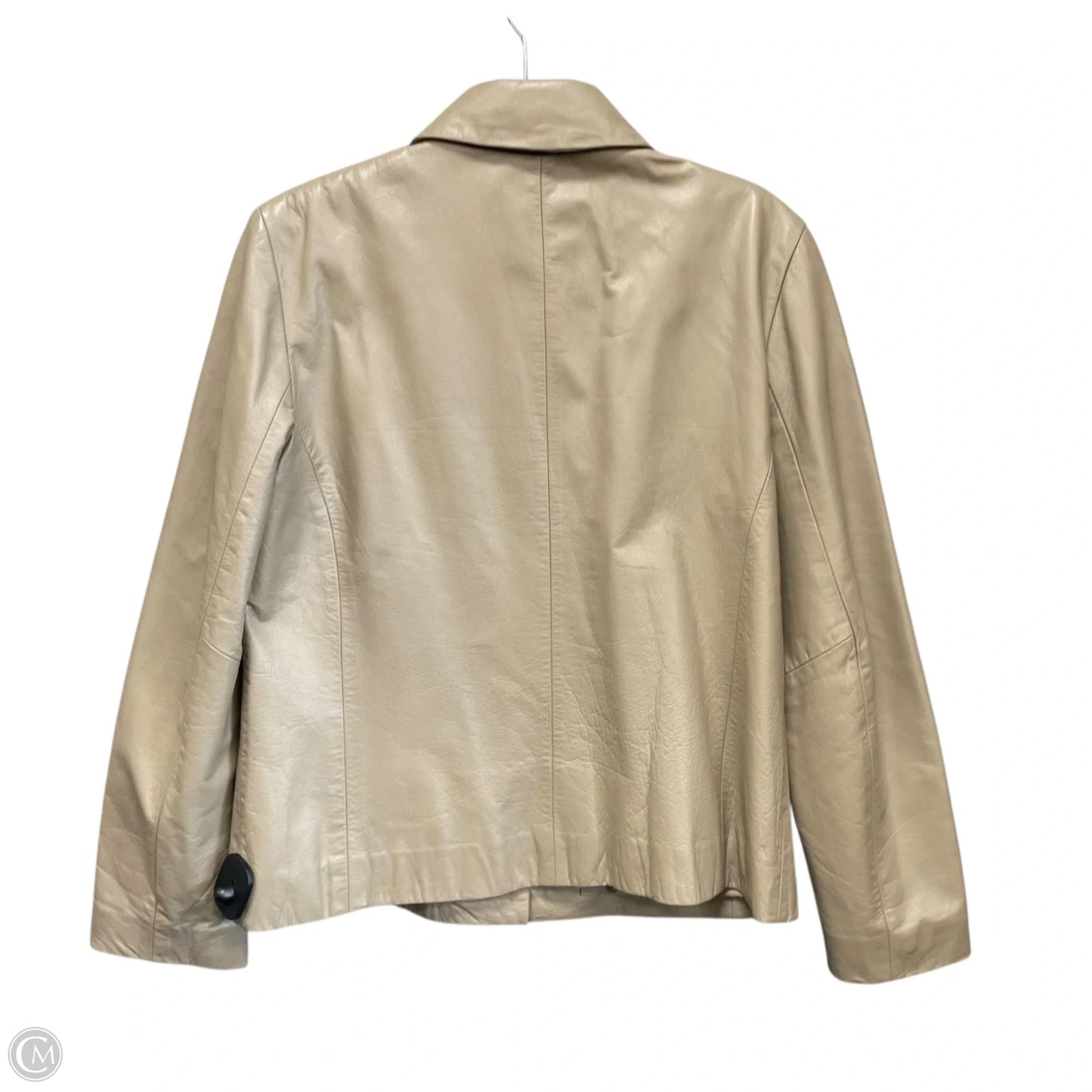 Jacket Leather By Colebrook In Taupe, Size: M