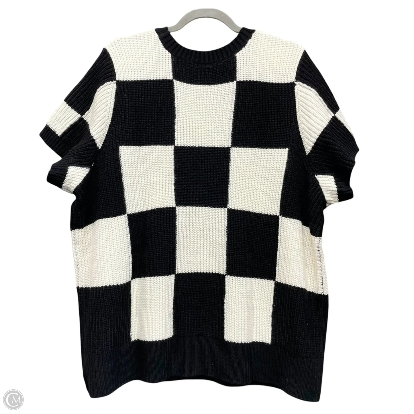 Sweater Short Sleeve By Torrid In Black & Cream, Size: 4x
