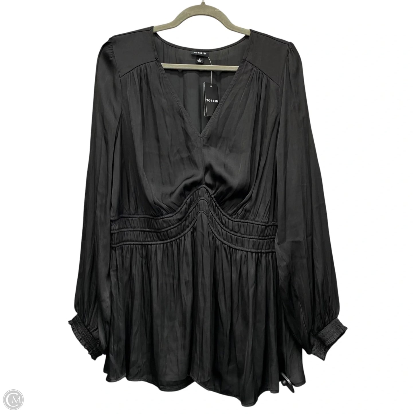 Blouse Long Sleeve By Torrid In Black, Size: 2x