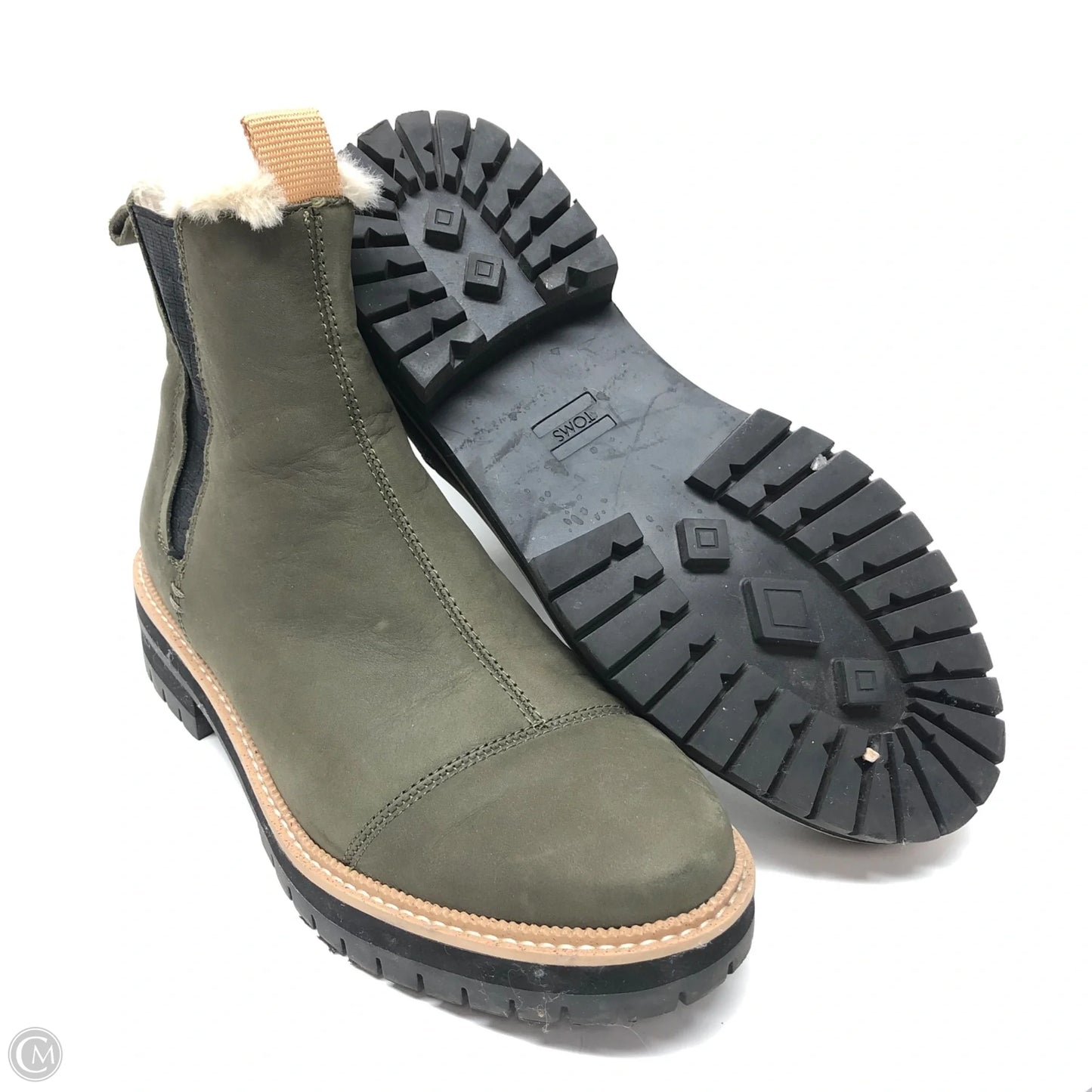 Boots Ankle Flats By Toms In Green, Size: 7.5