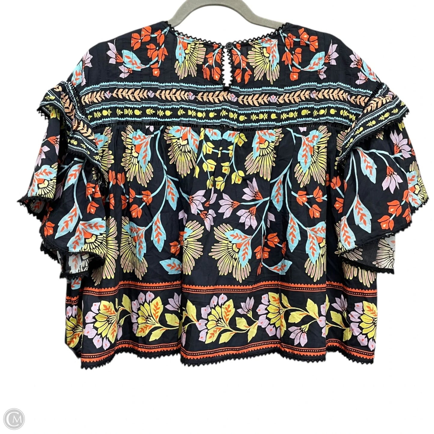 Blouse Short Sleeve By Farm Rio In Multi-colored, Size: Xxs