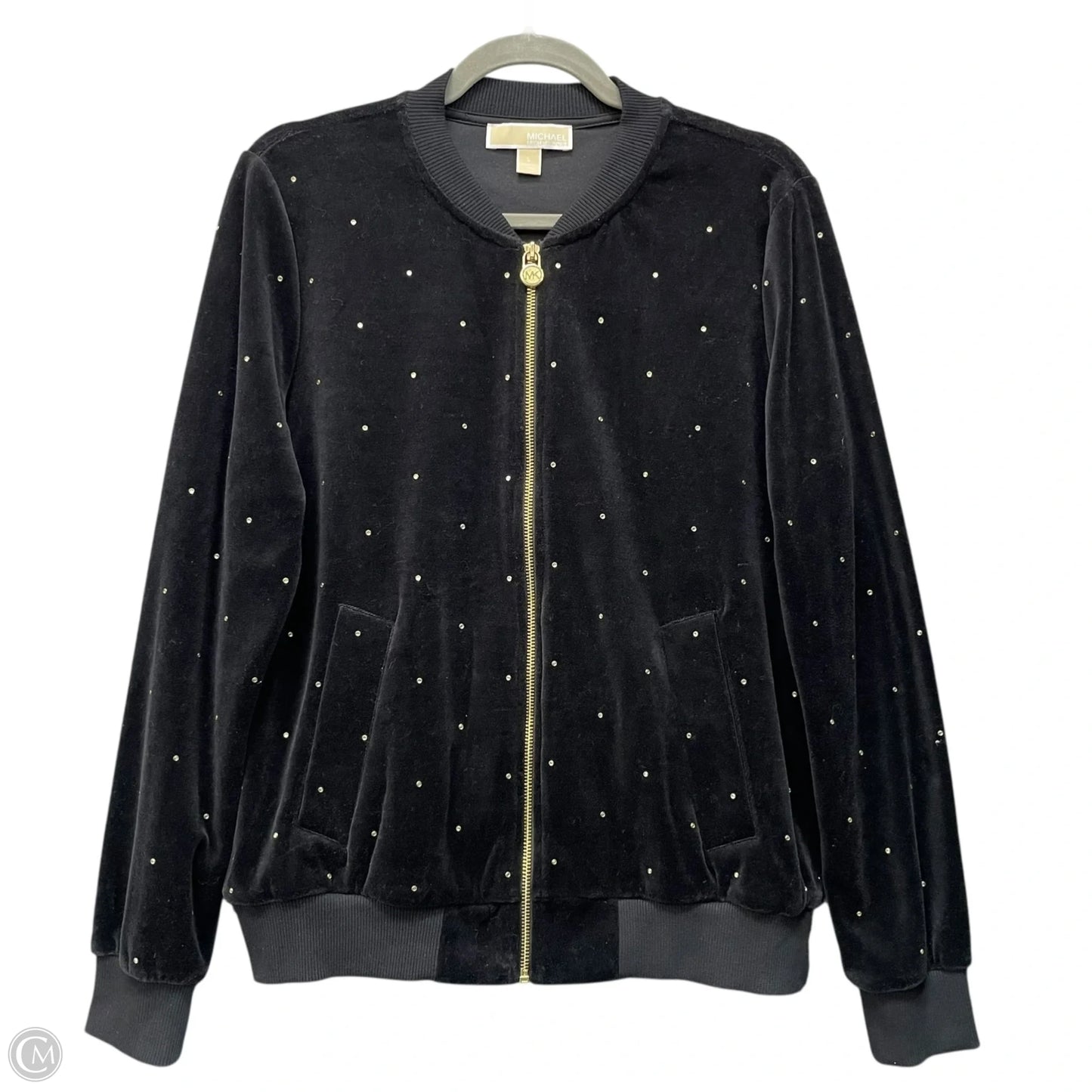 Sweatshirt Crewneck By Michael By Michael Kors In Black & Gold, Size: L