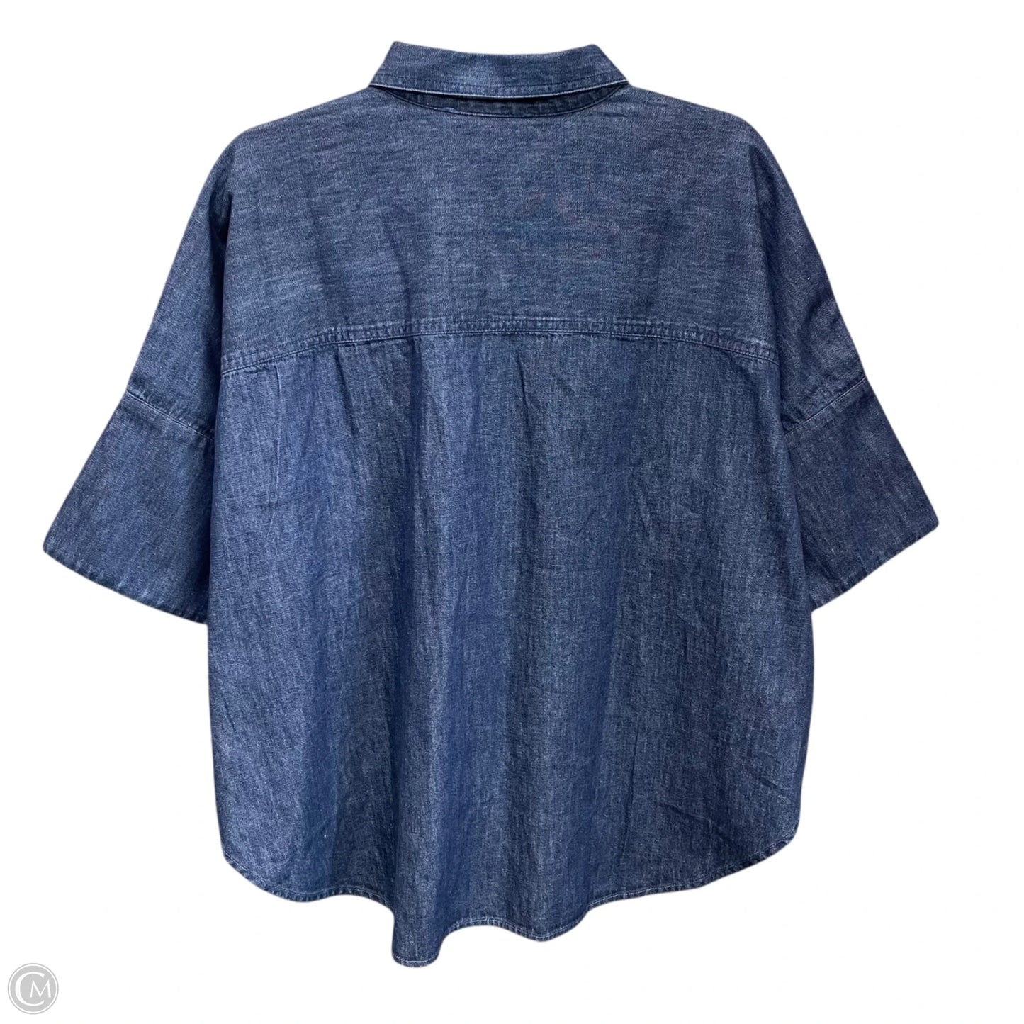 Tunic Short Sleeve By Loft In Blue Denim, Size: M