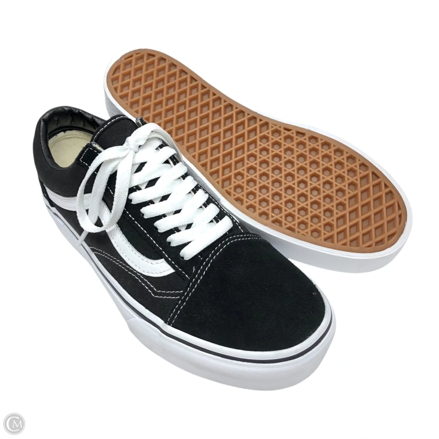 Shoes Sneakers By Vans In Black & White, Size: 9