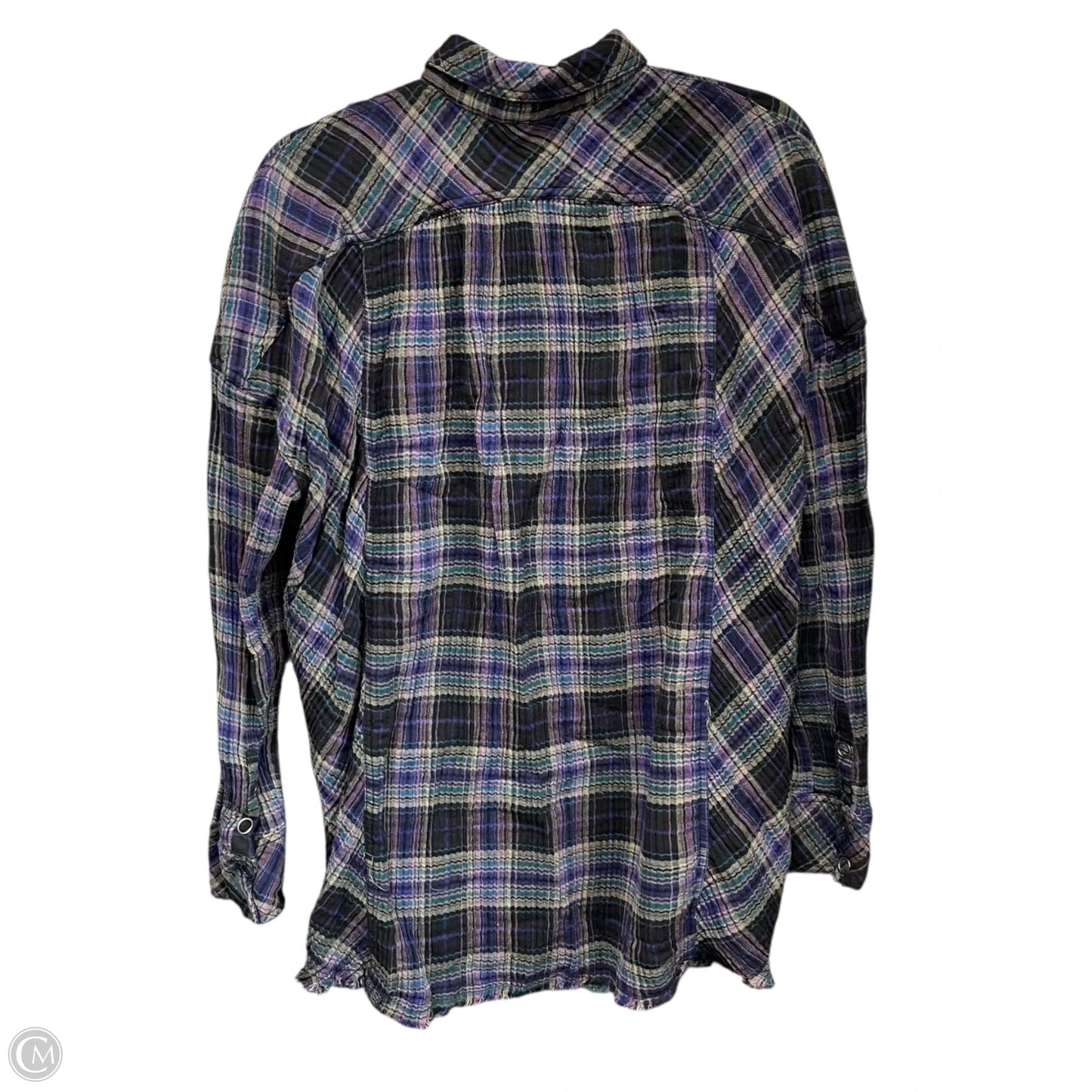Top Long Sleeve By Free People In Plaid Pattern, Size: S