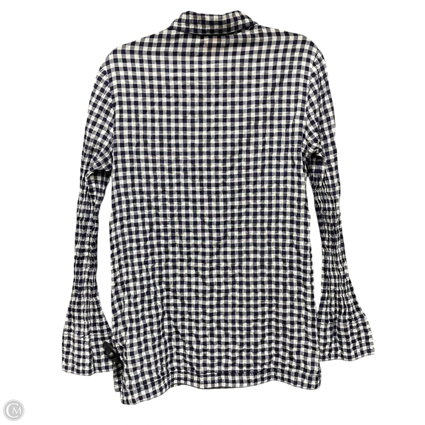 Top Long Sleeve Designer By Tory Burch In Blue & White, Size: 10