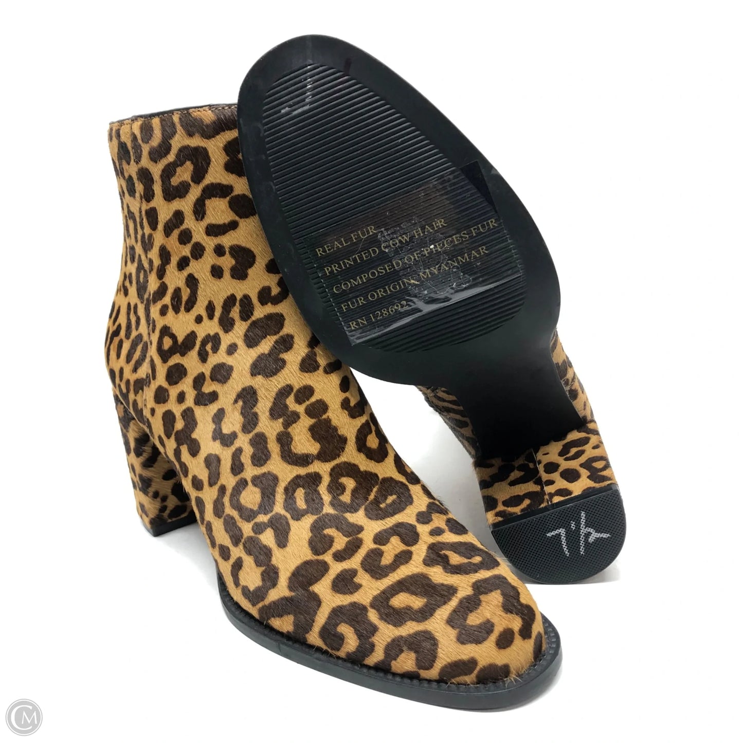 Boots Ankle Heels By Steve Madden In Animal Print, Size: 7.5