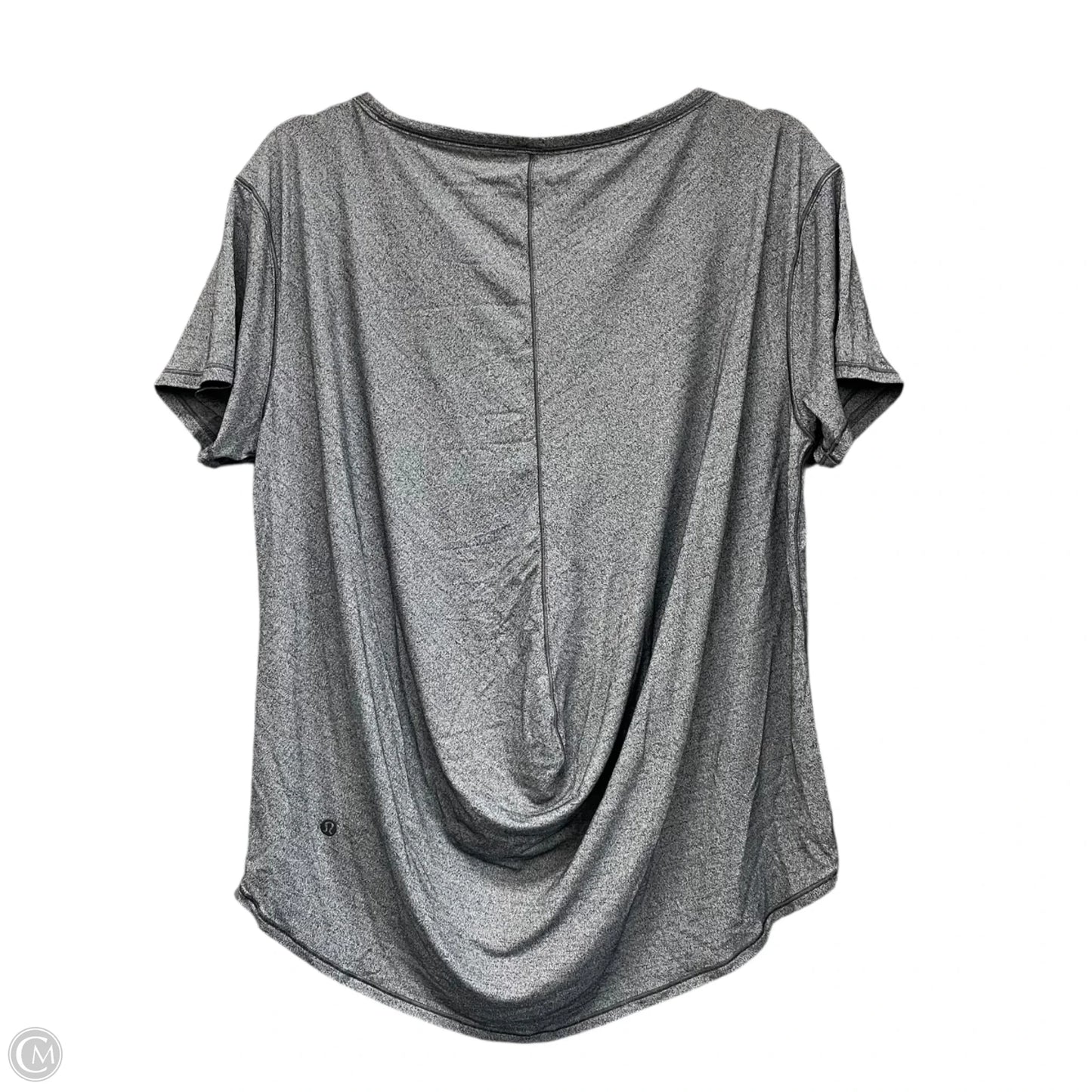 Athletic Top Short Sleeve By Lululemon In Grey, Size: M