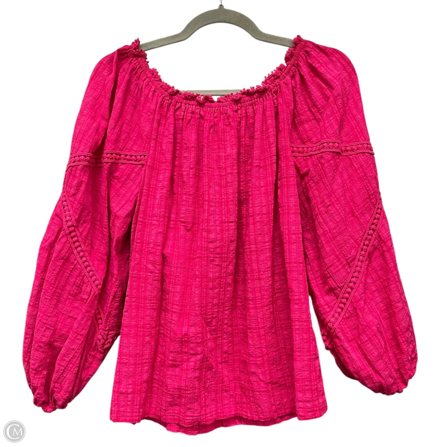 Blouse Long Sleeve By Max Studio In Pink, Size: L