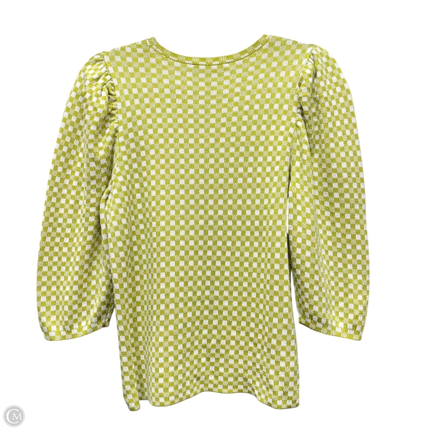 Top 3/4 Sleeve By Ann Taylor In Green & White, Size: S