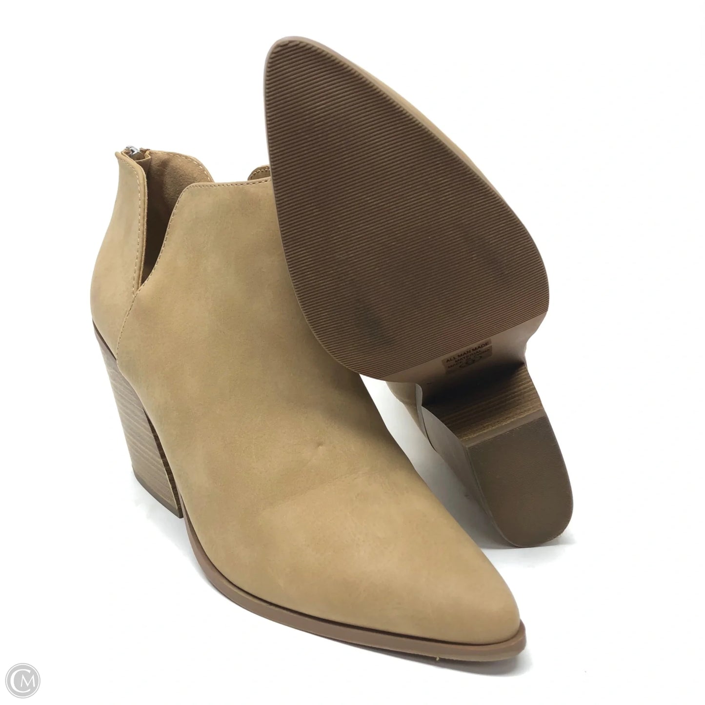 Boots Ankle Heels By Soda In Tan, Size: 9